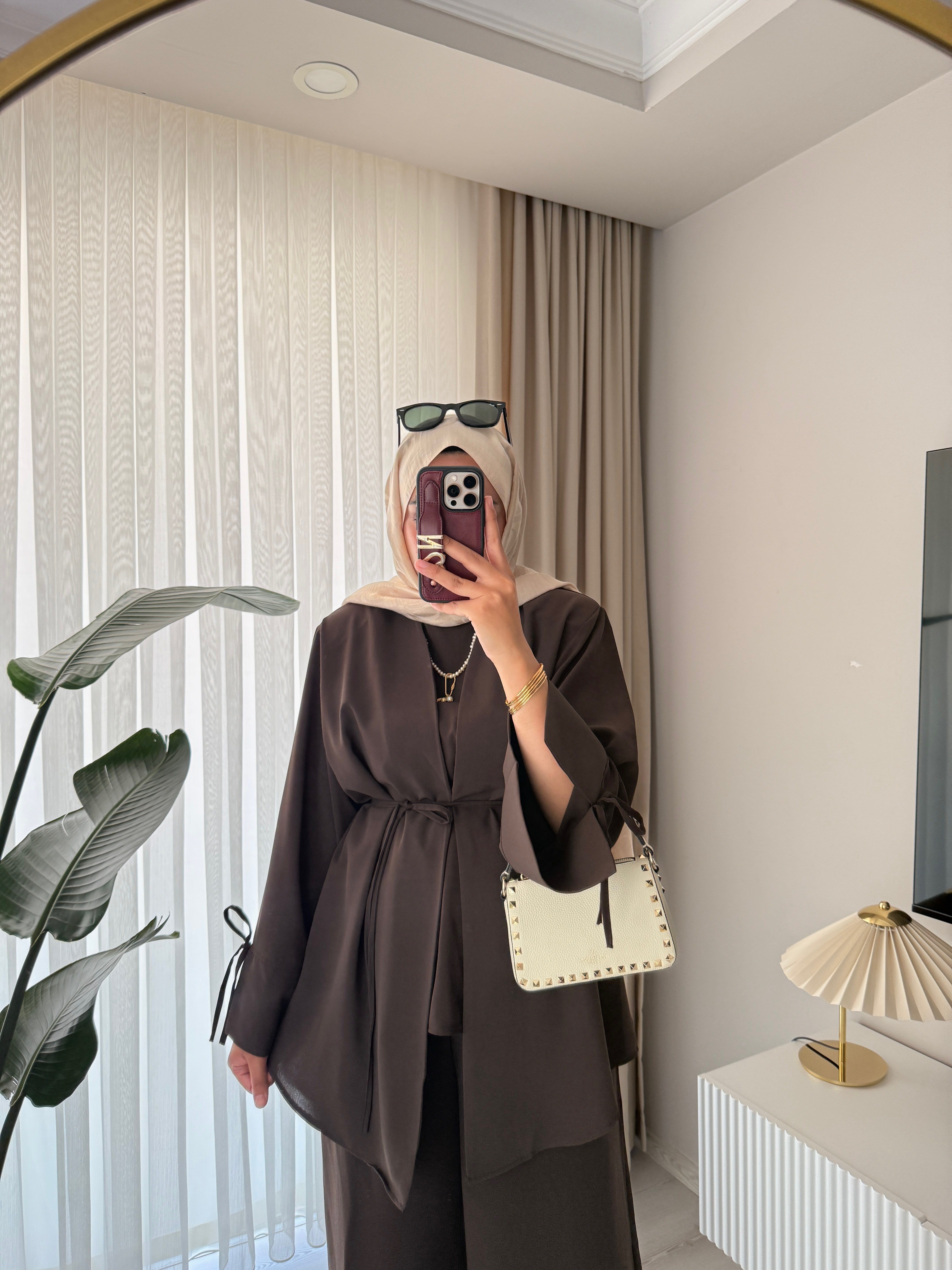 3'Lü Kimono Takım Kahverengi 