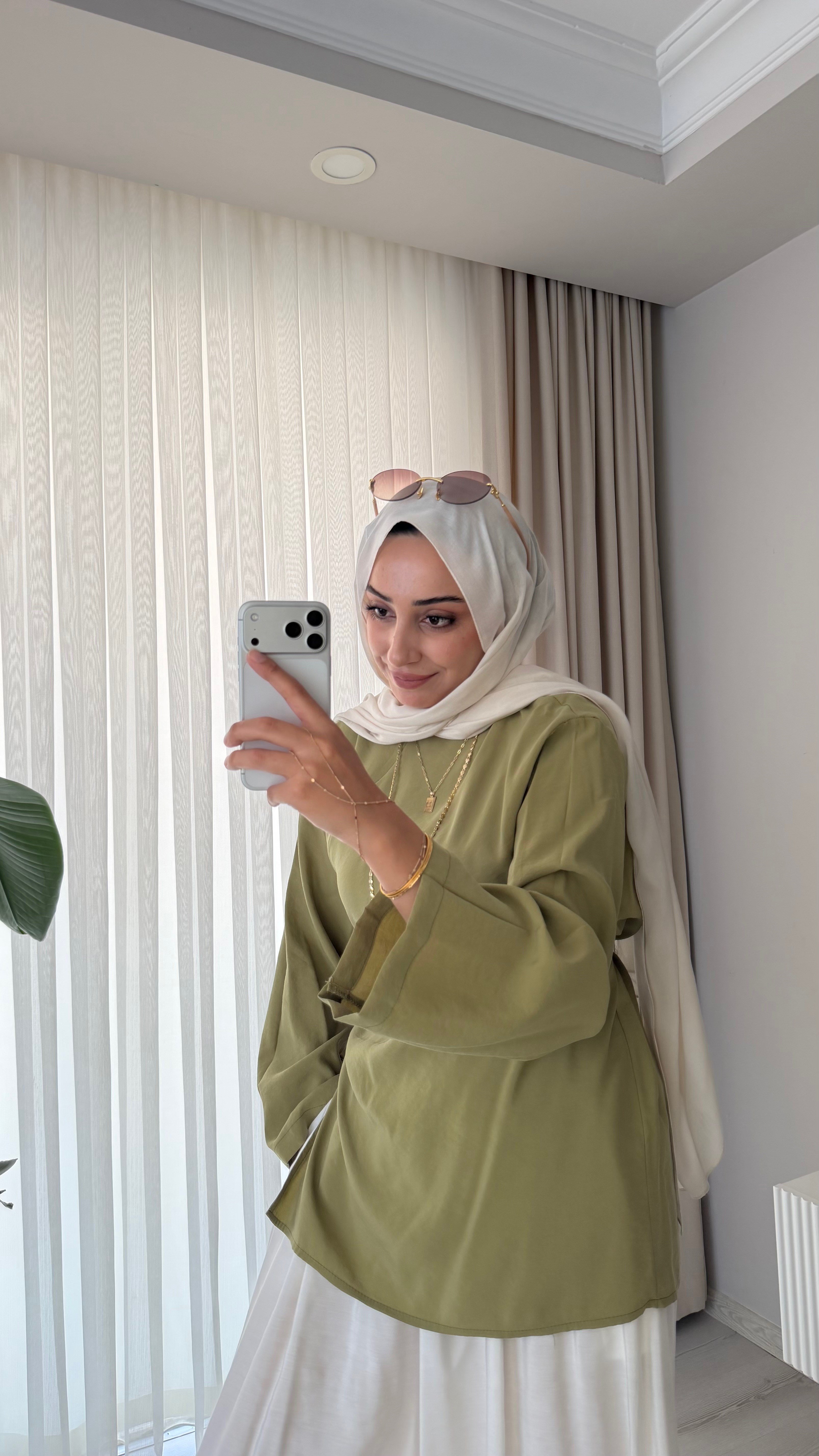 Bella Bel Detaylı Bluz Yeşil