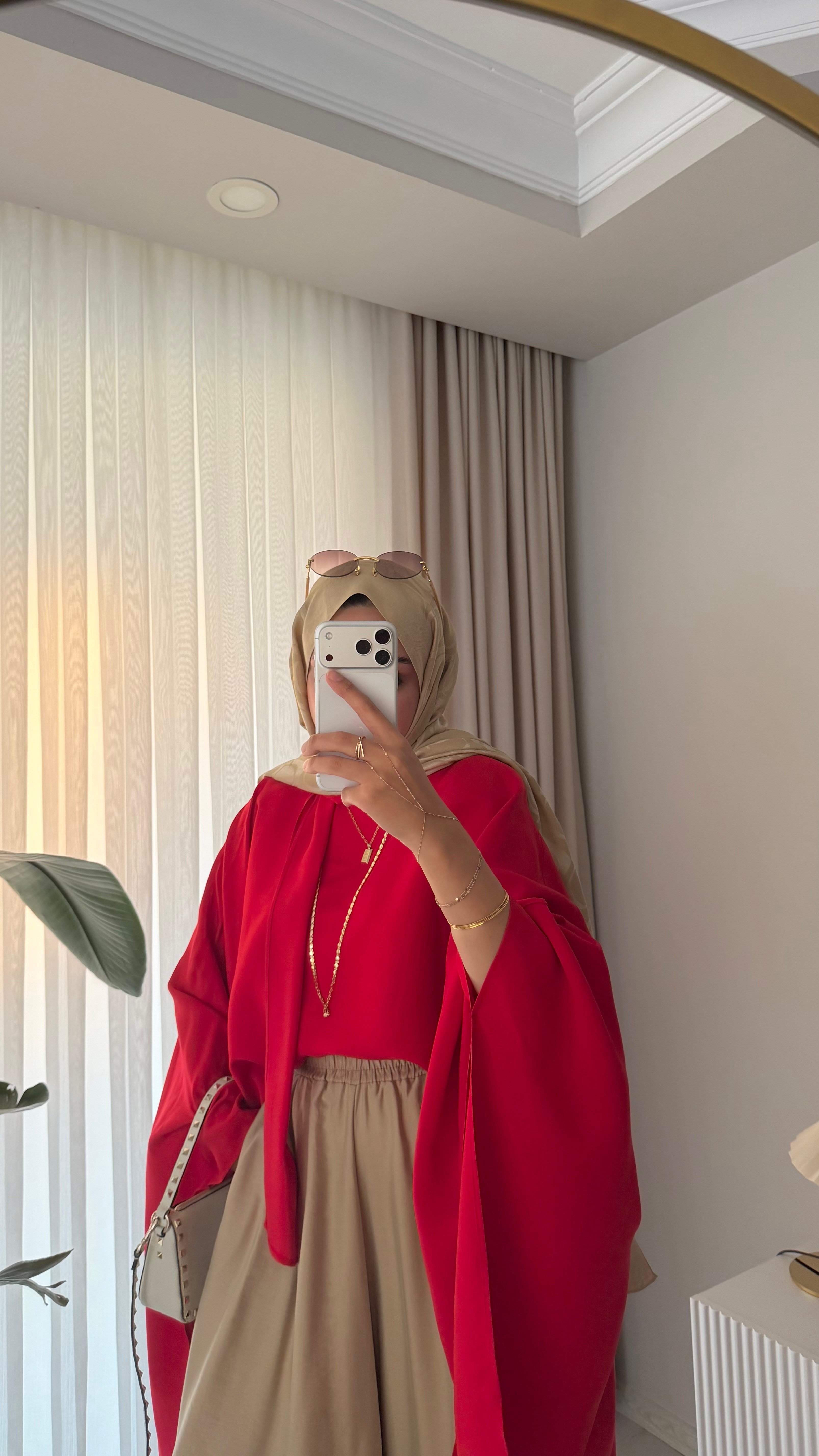 Fularlı Bluz Kırmızı