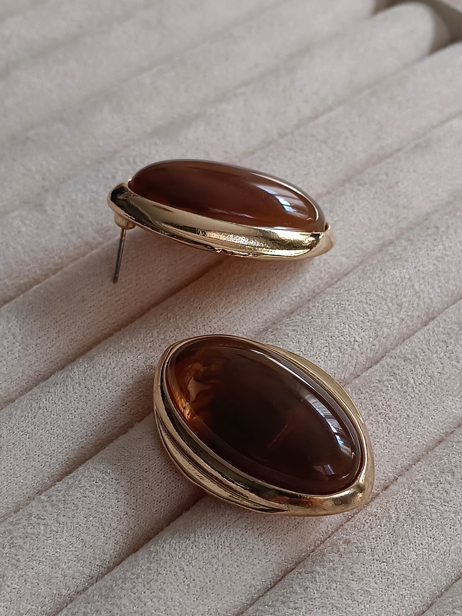 Kahverengi Vintage Küpe