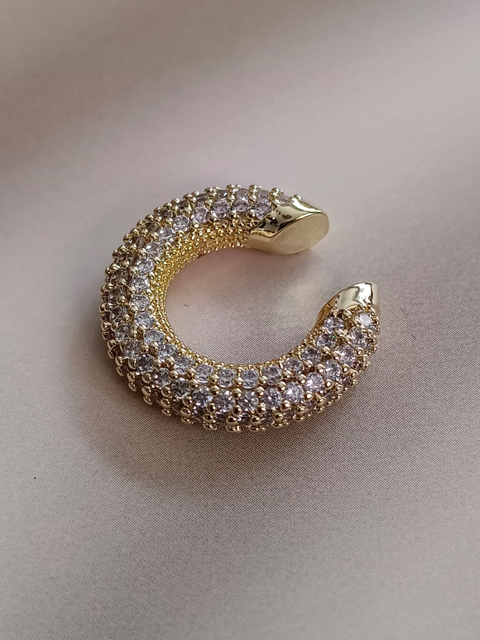 Zirkon Taşlı Gold Earcuff