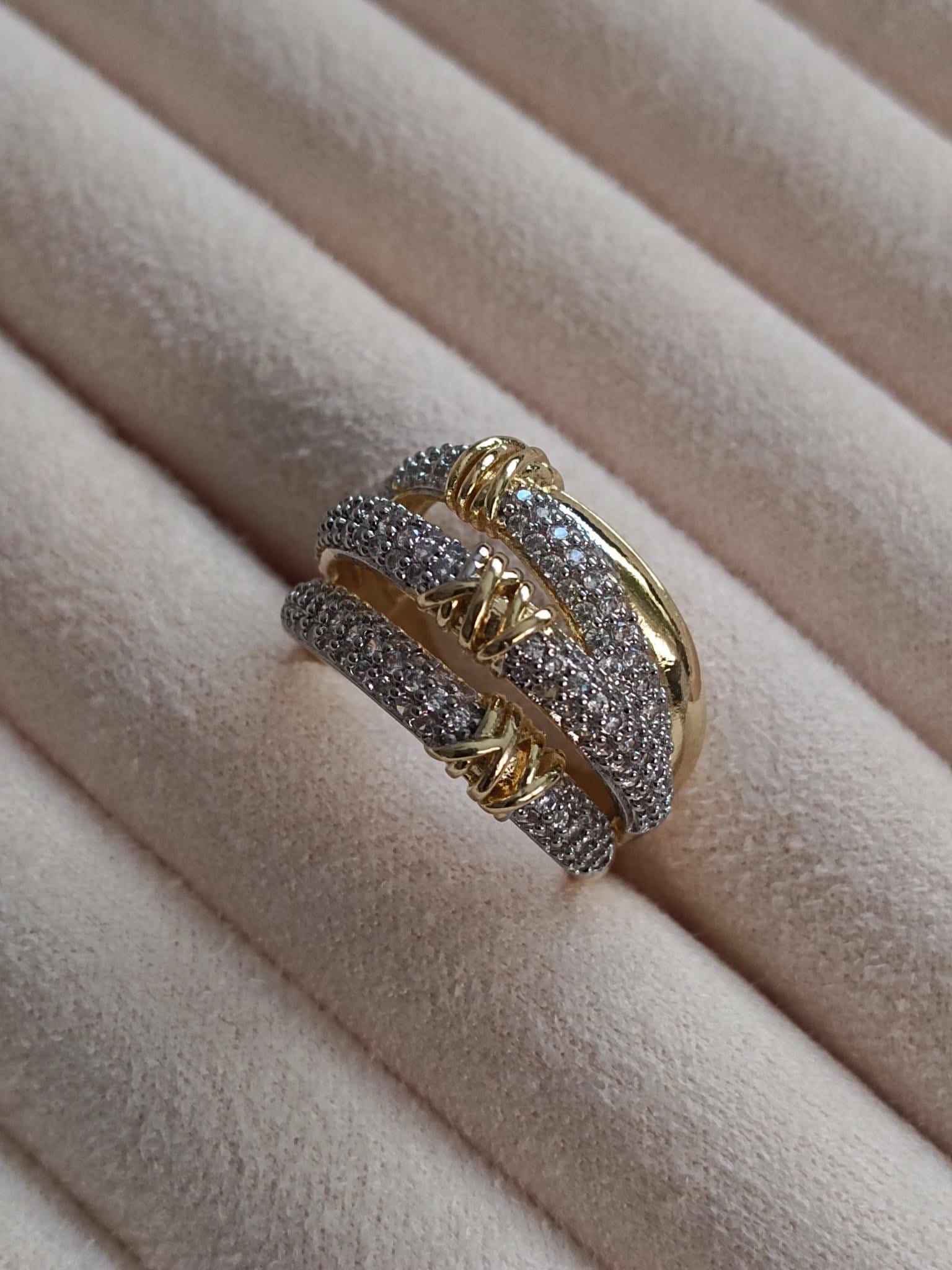 Zirkon Taşlı Yüzük Gold