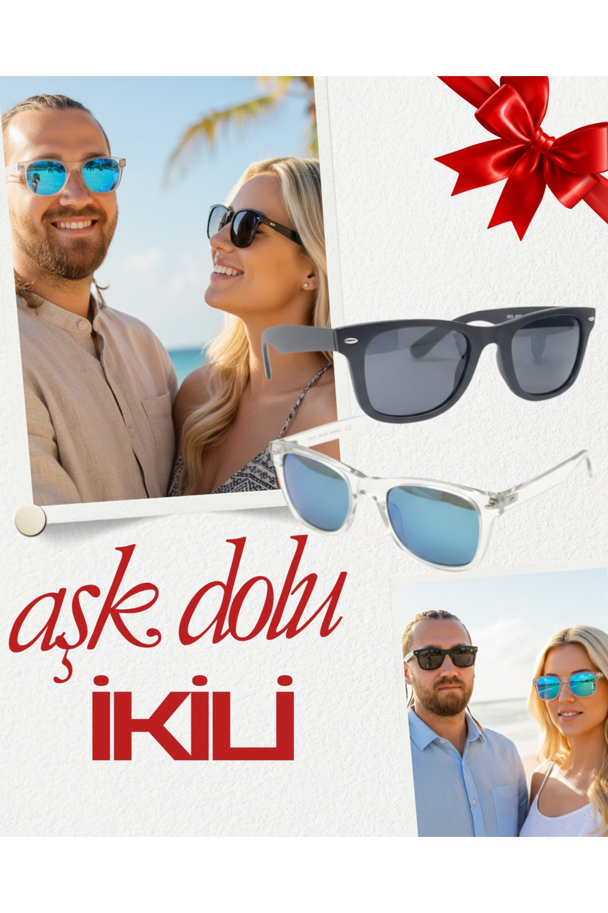 Sevgililer Gününe Özel İkili Polarize Güneş Gözlüğü