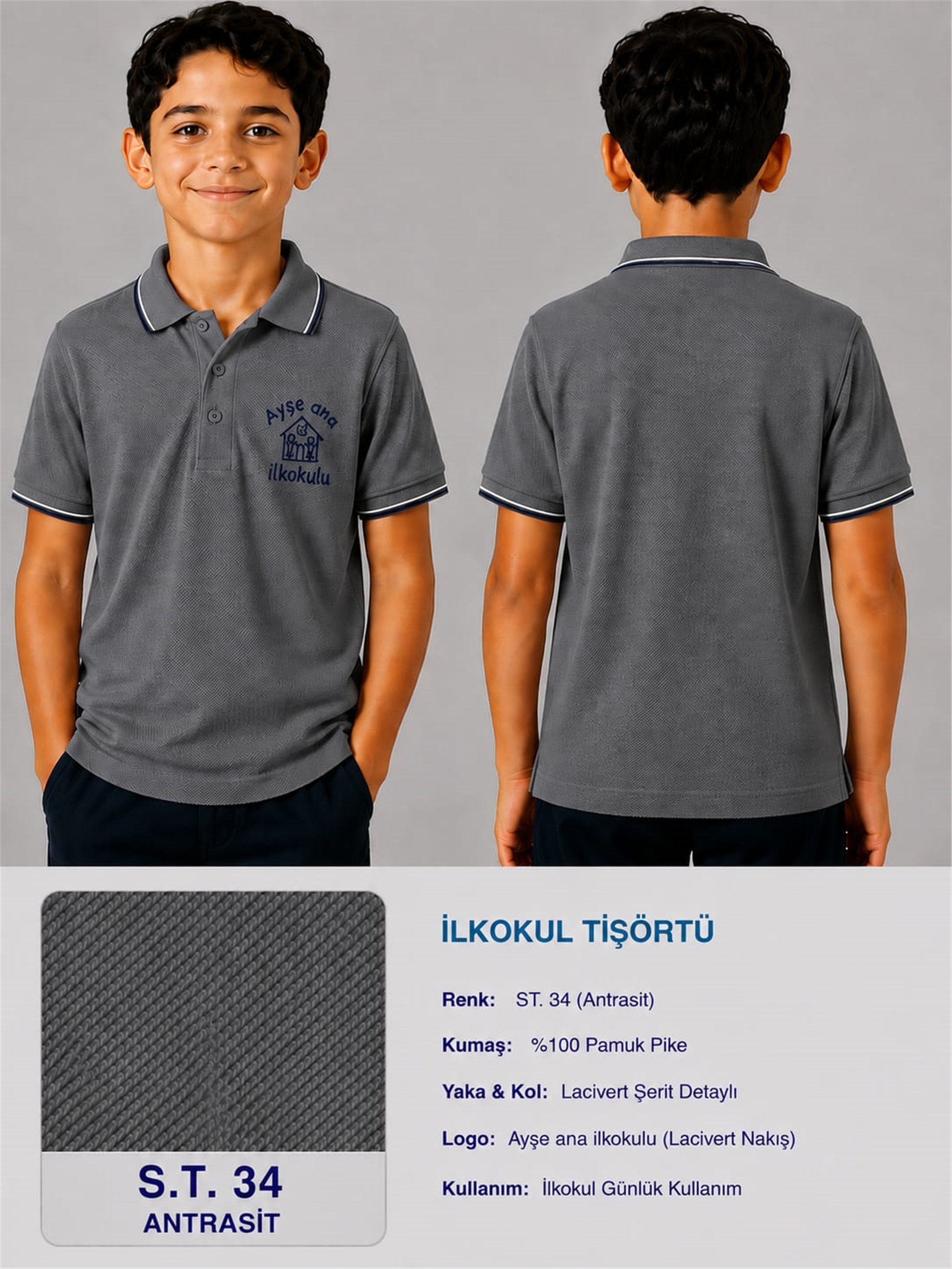 OKUL POLO YAKA KISA KOL