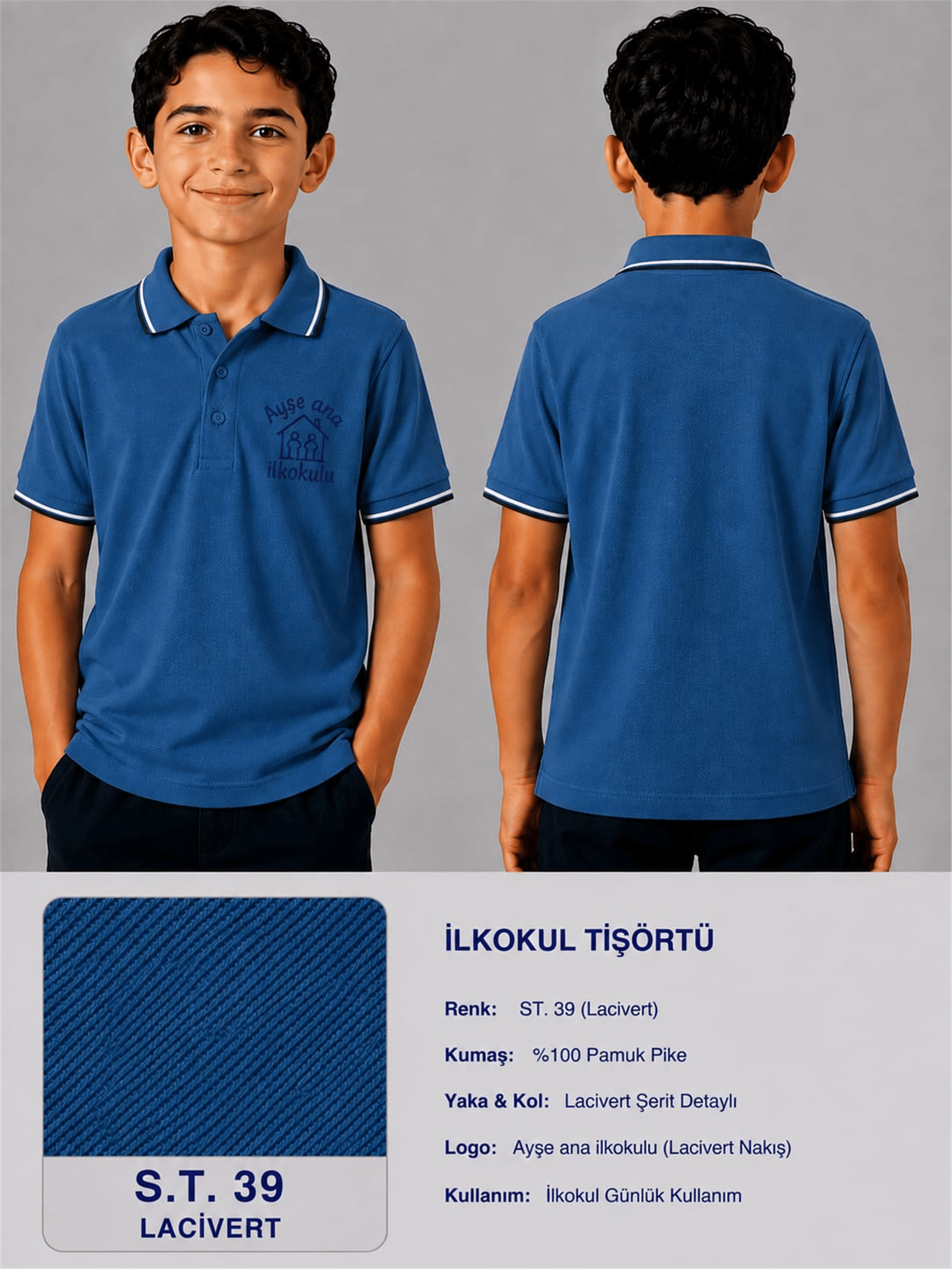 OKUL POLO YAKA KISA KOL