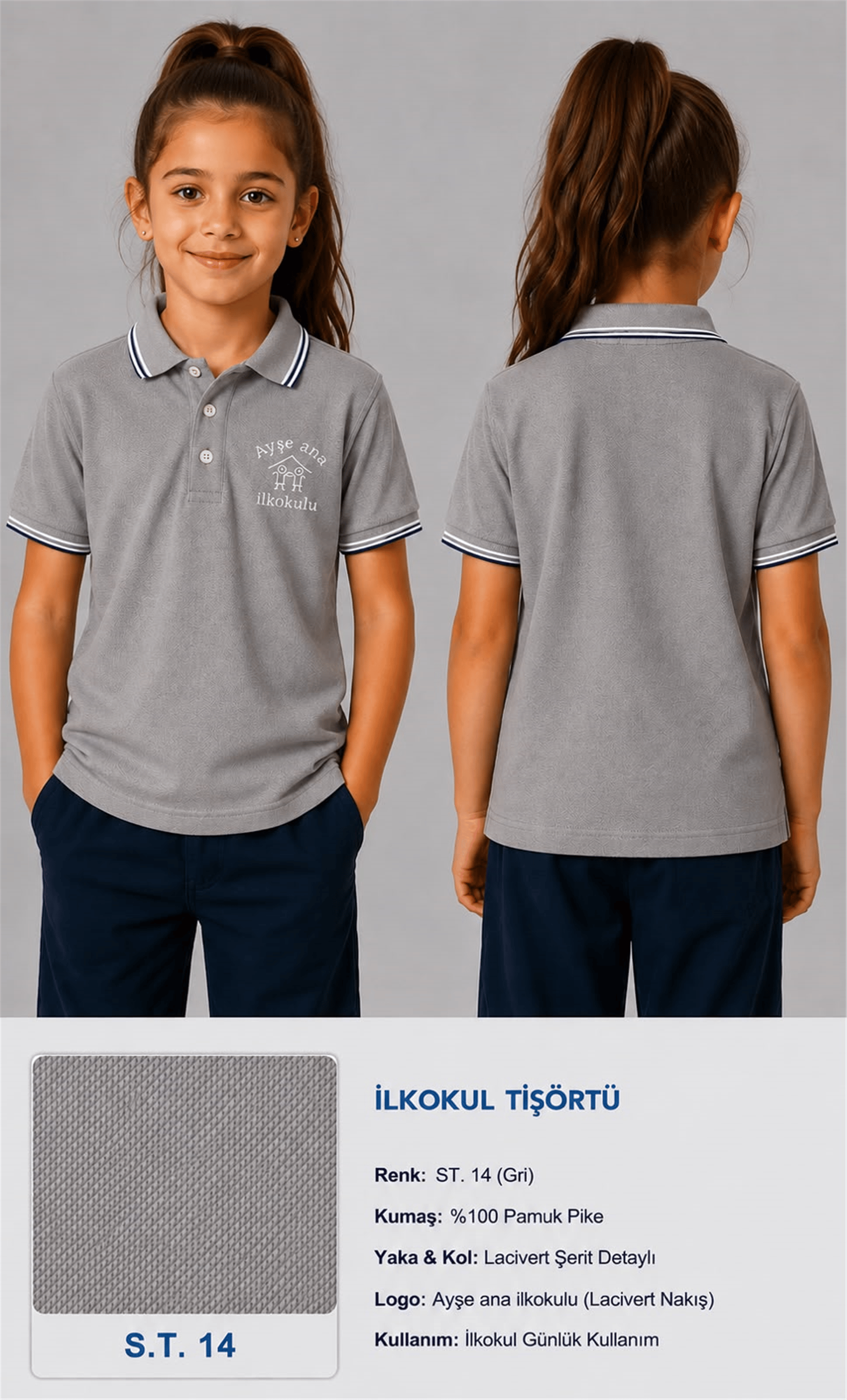 OKUL POLO YAKA KISA KOL