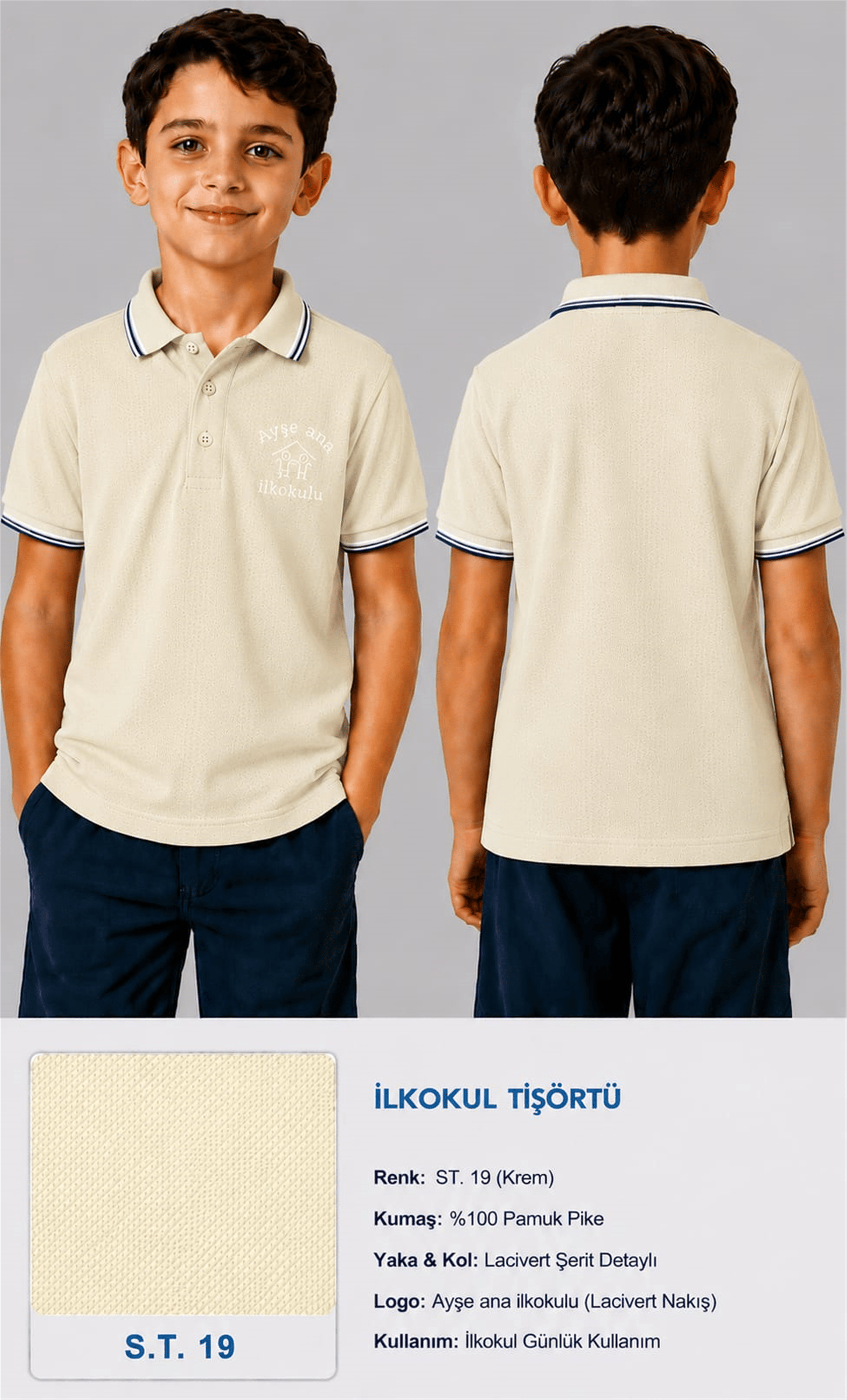 OKUL POLO YAKA KISA KOL