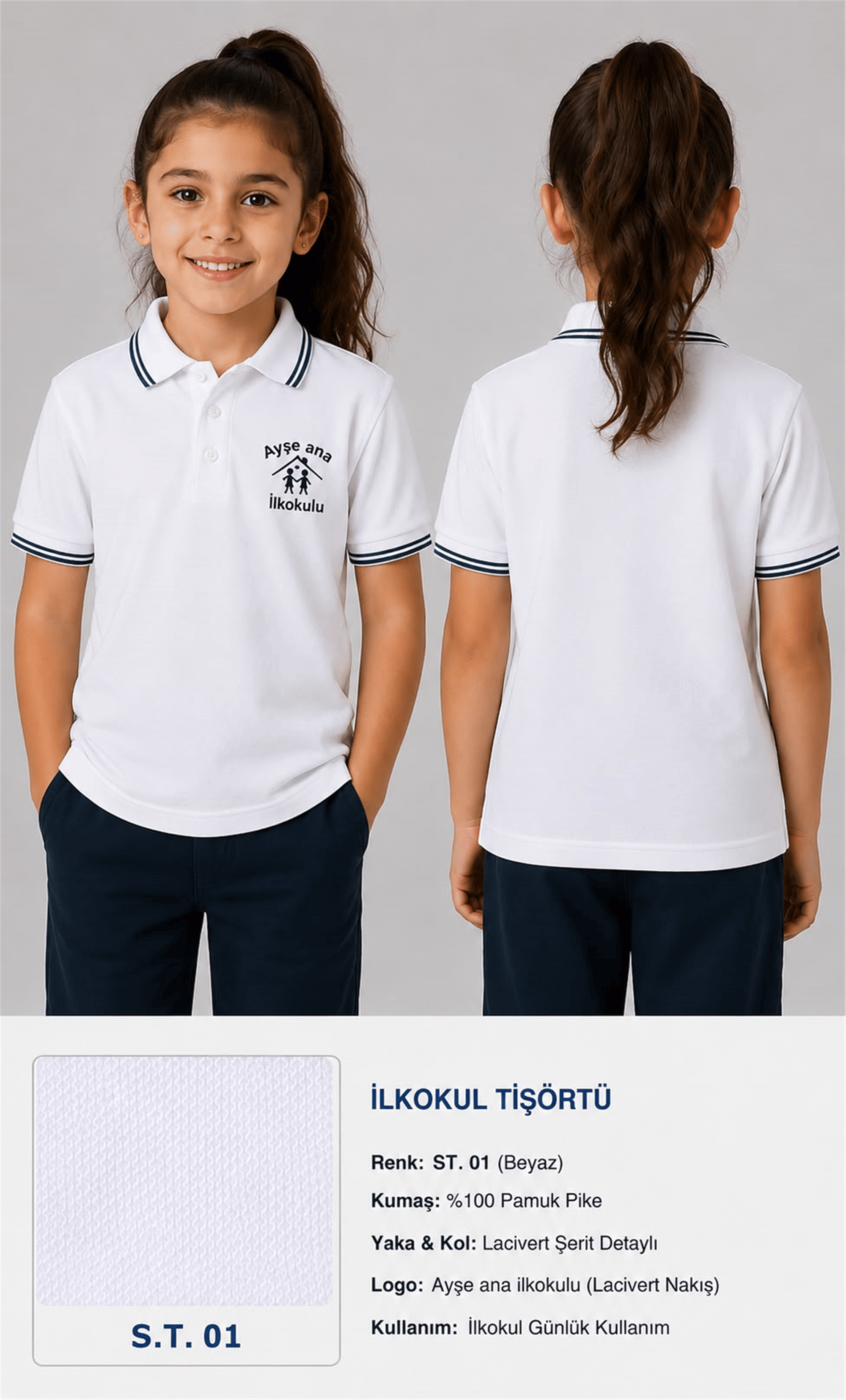 OKUL POLO YAKA KISA KOL