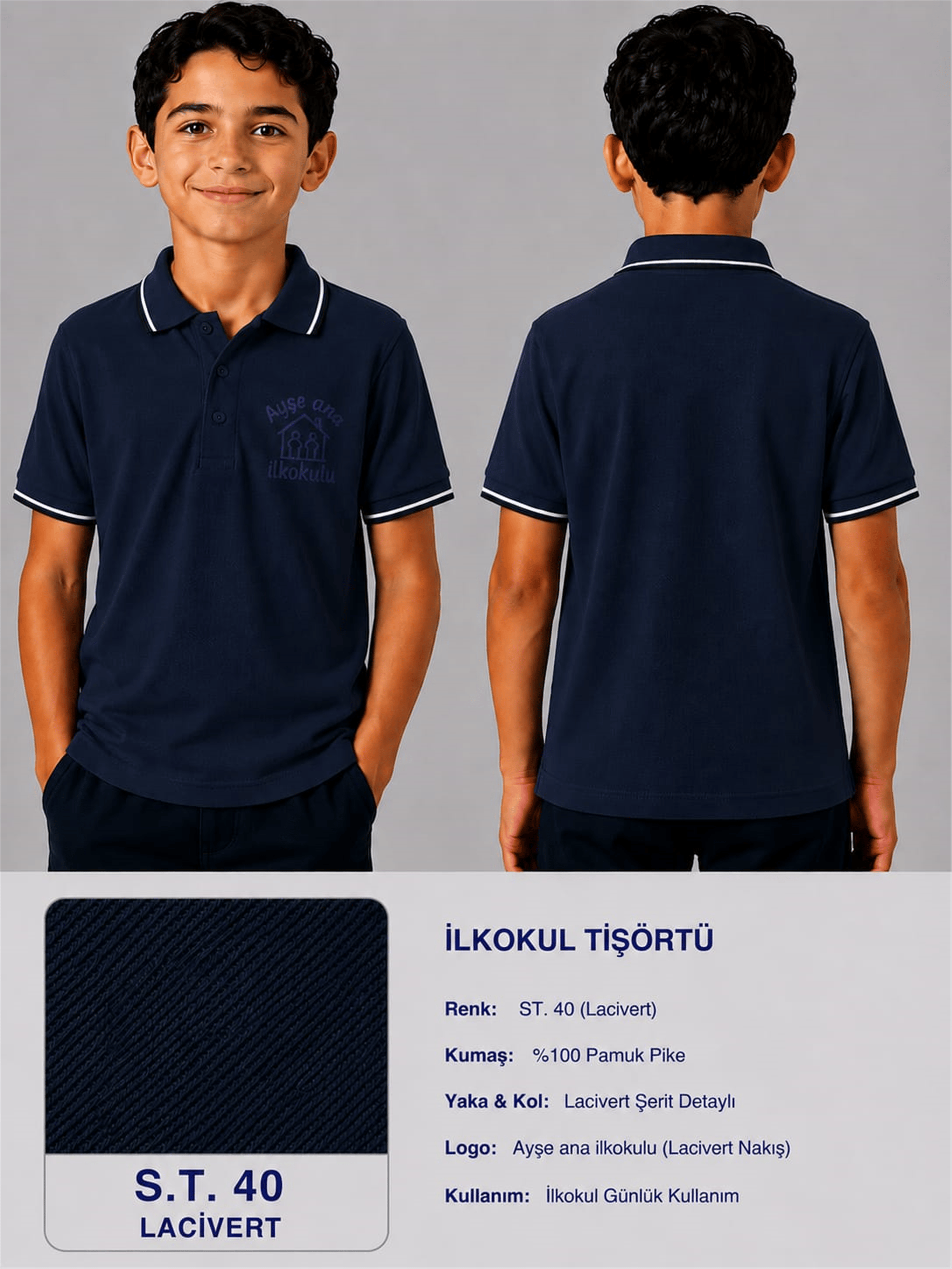 OKUL POLO YAKA KISA KOL