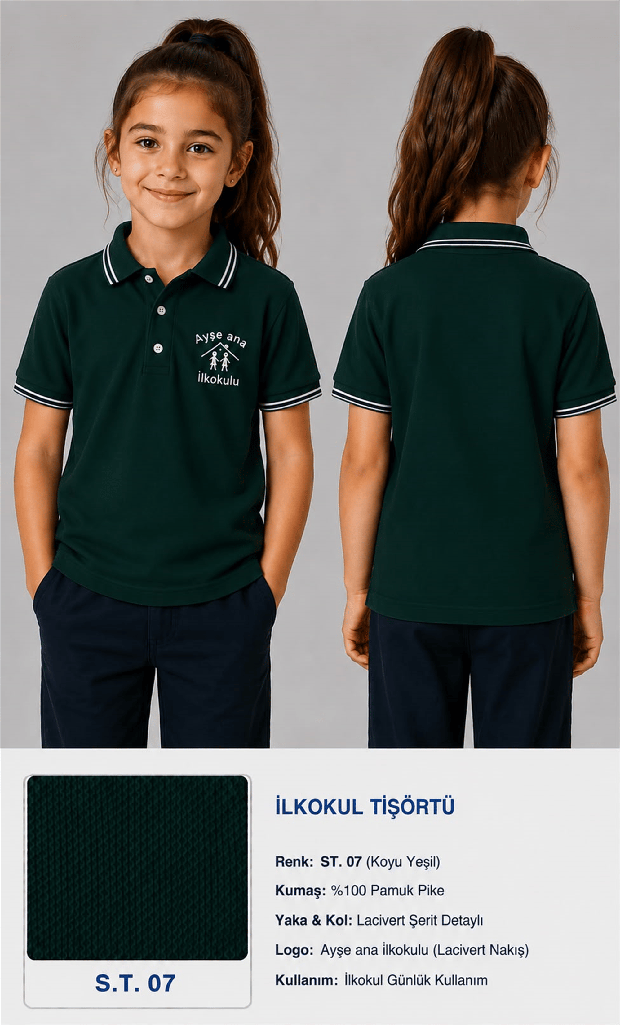 OKUL POLO YAKA KISA KOL