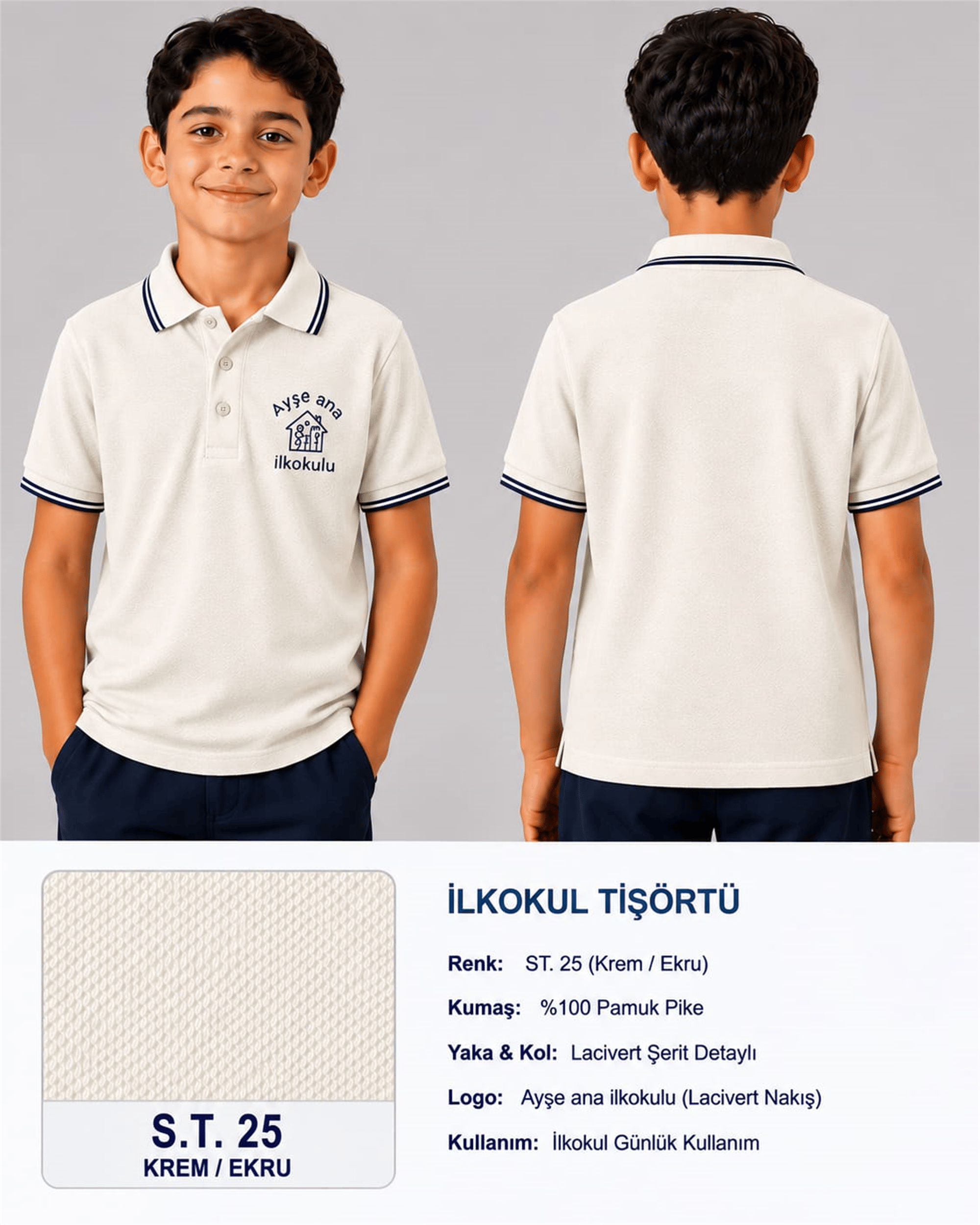 OKUL POLO YAKA KISA KOL