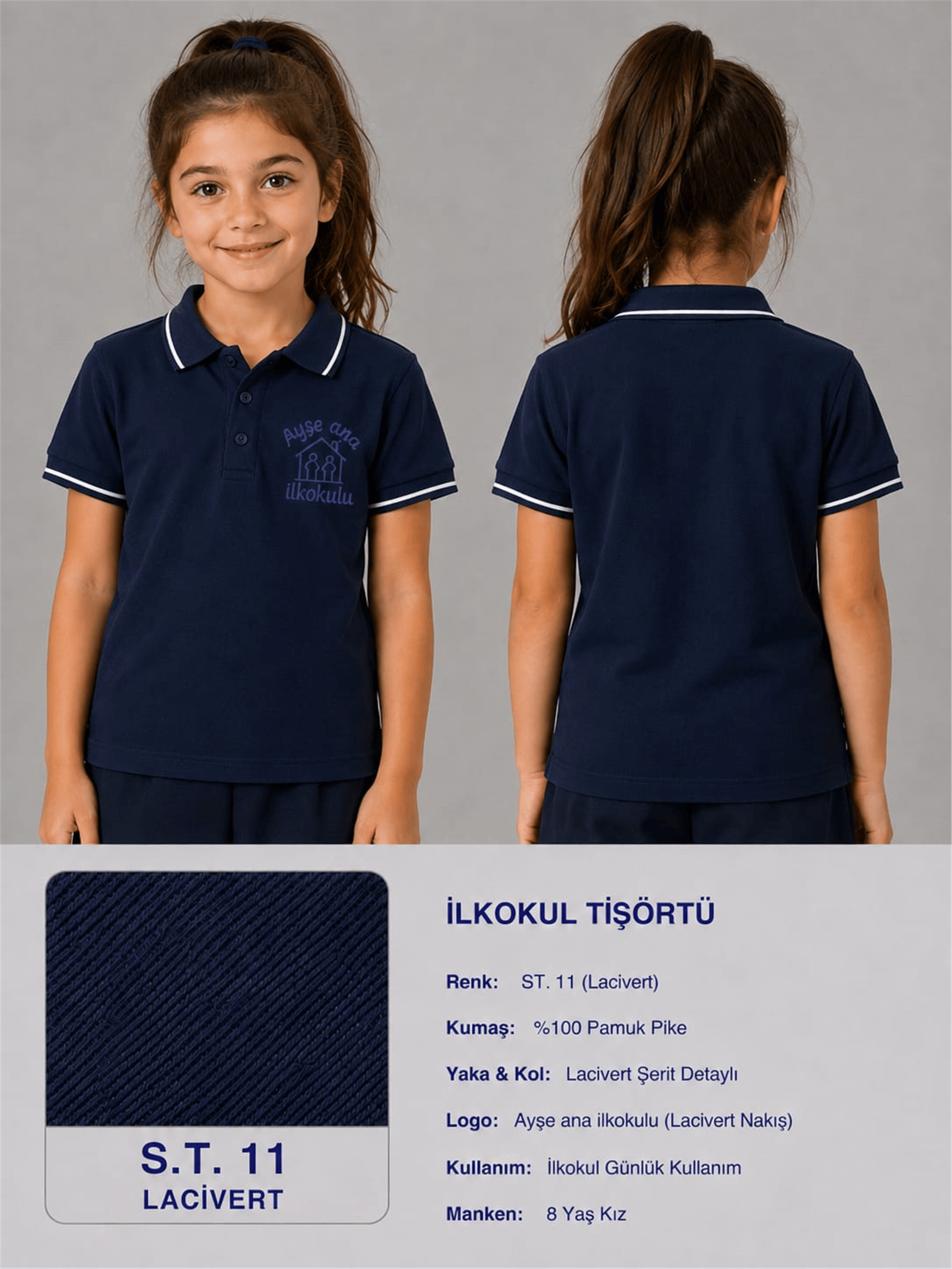 OKUL POLO YAKA KISA KOL
