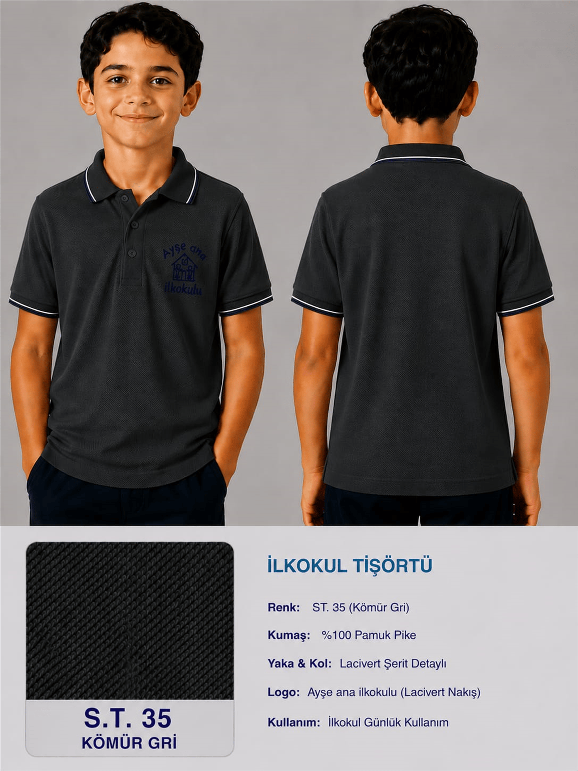 OKUL POLO YAKA KISA KOL