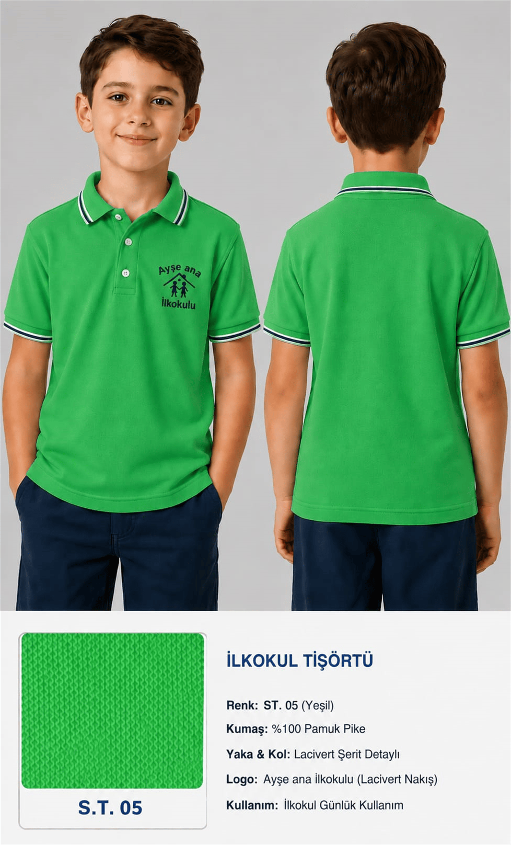 OKUL POLO YAKA KISA KOL