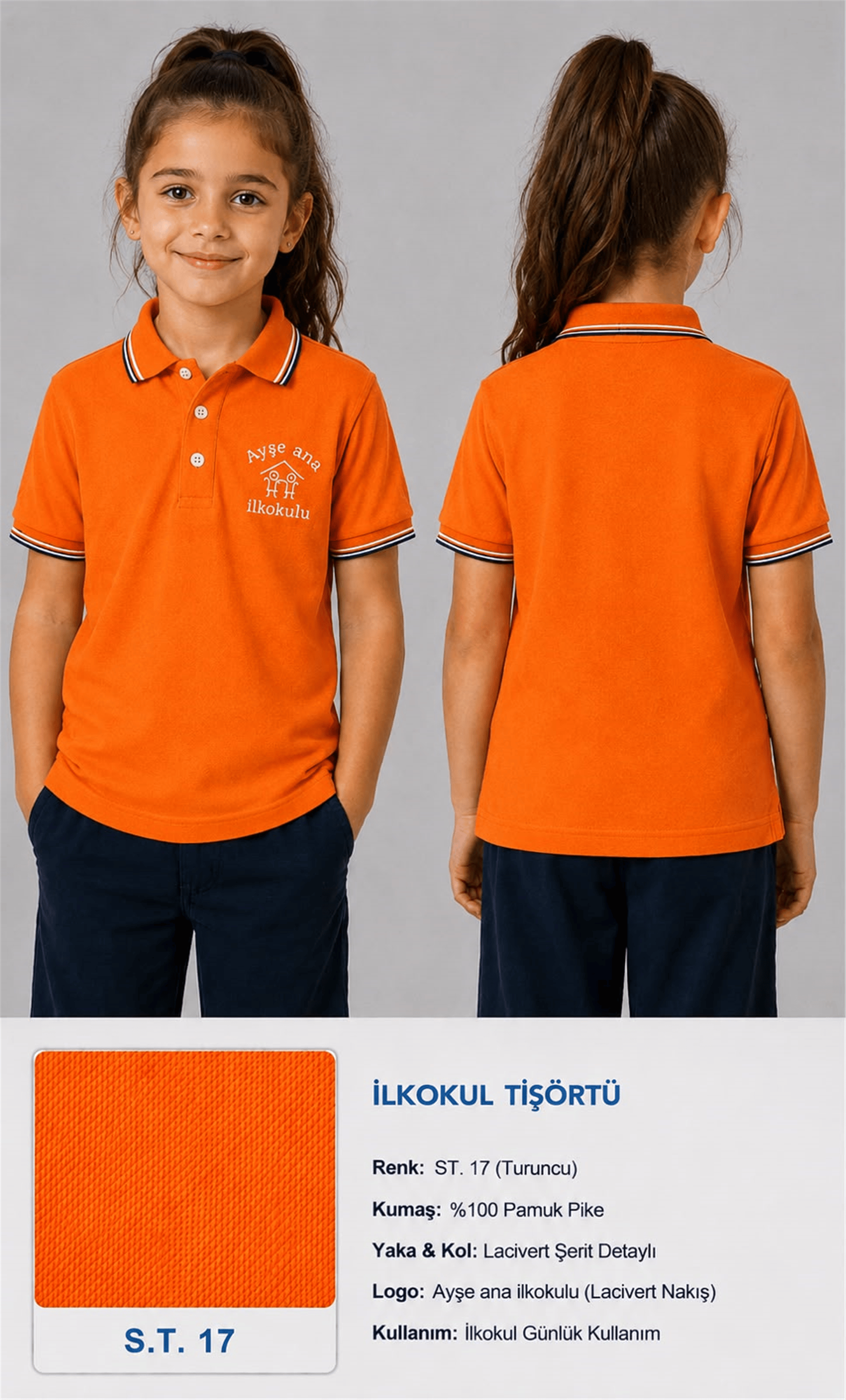 OKUL POLO YAKA KISA KOL