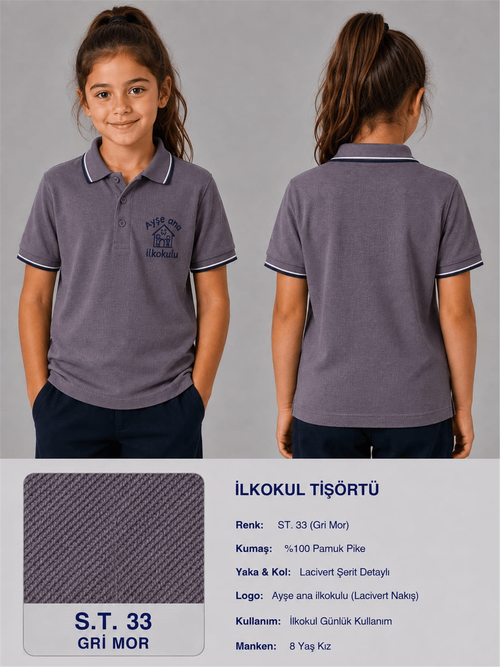 OKUL POLO YAKA KISA KOL