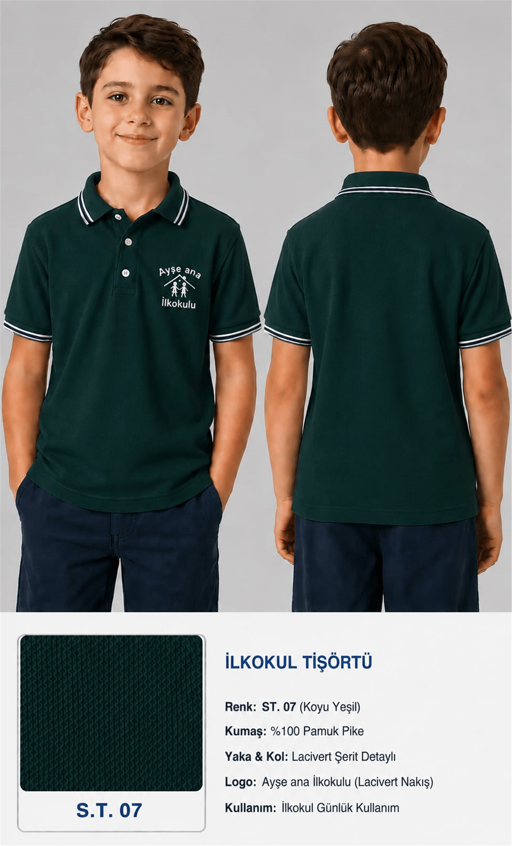 OKUL POLO YAKA KISA KOL