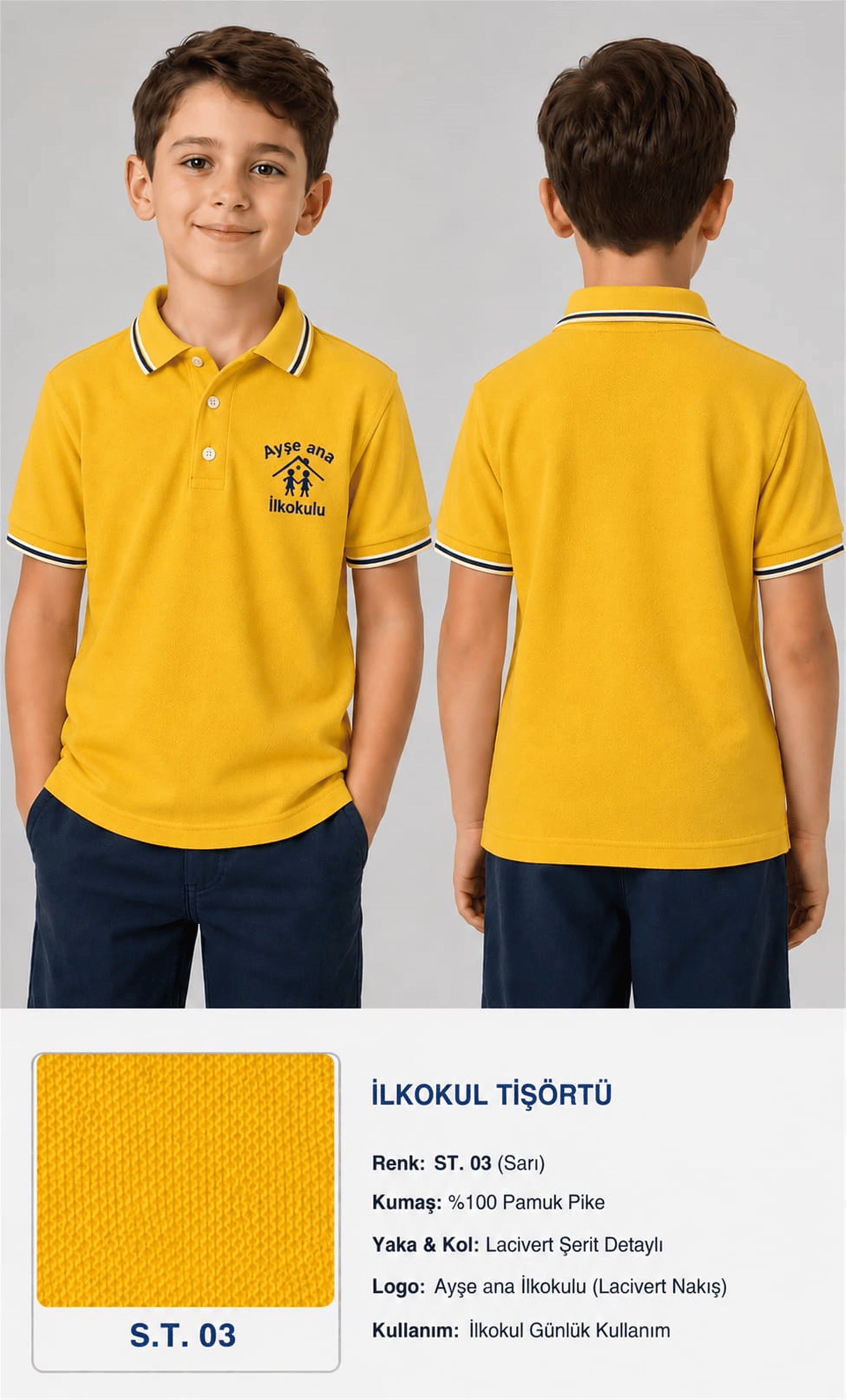 OKUL POLO YAKA KISA KOL