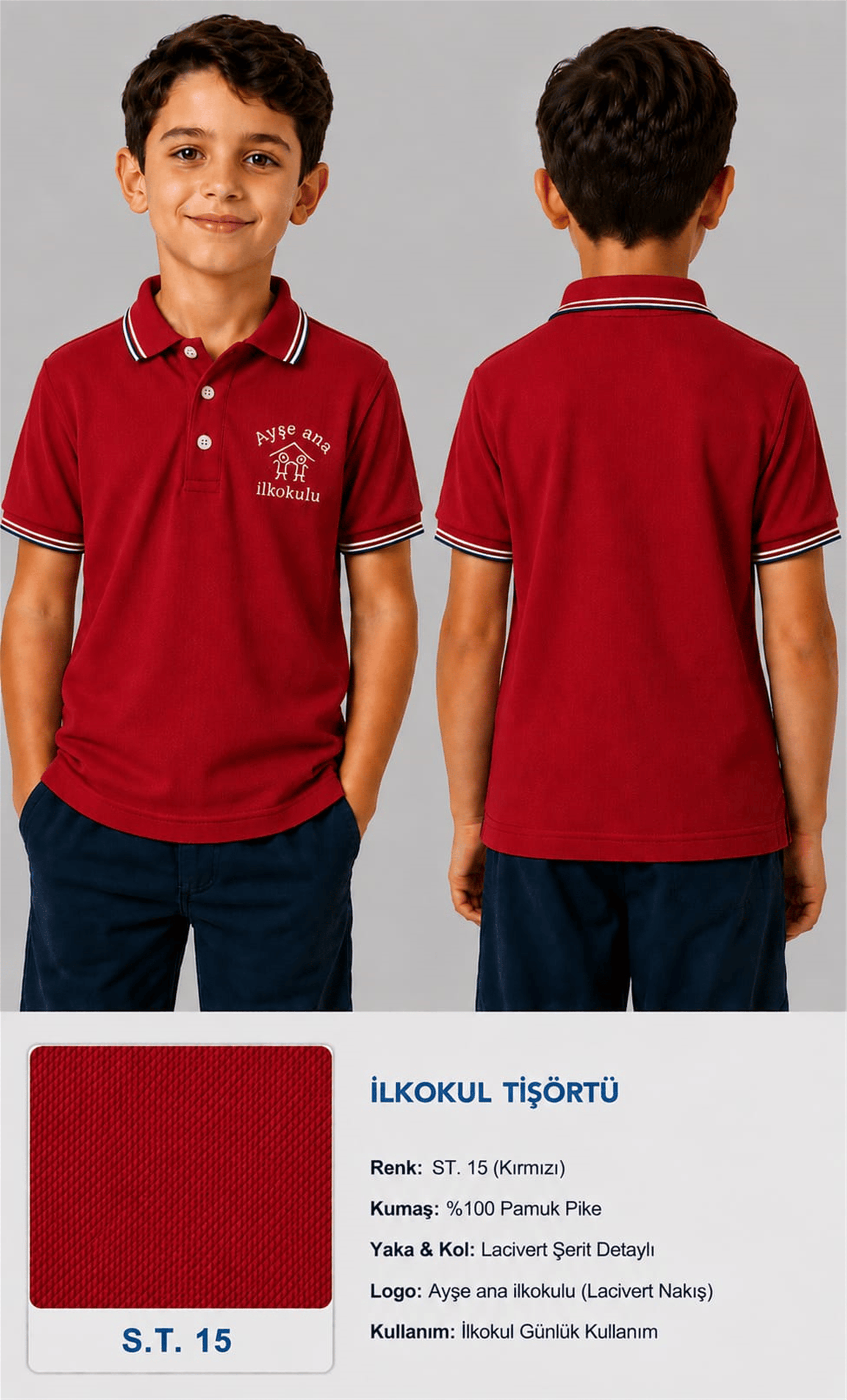 OKUL POLO YAKA KISA KOL