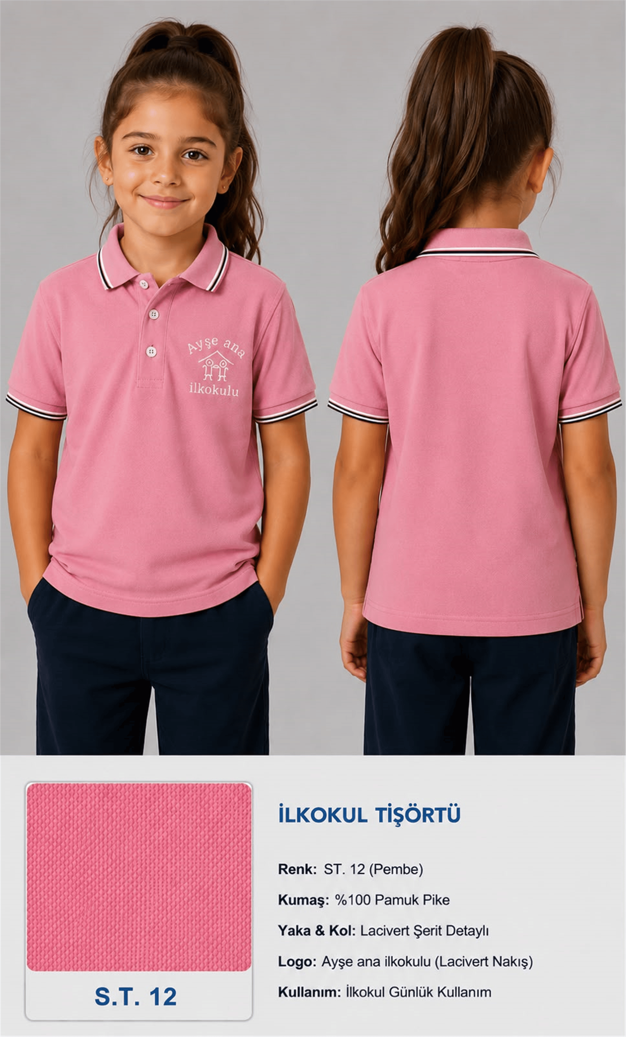 OKUL POLO YAKA KISA KOL