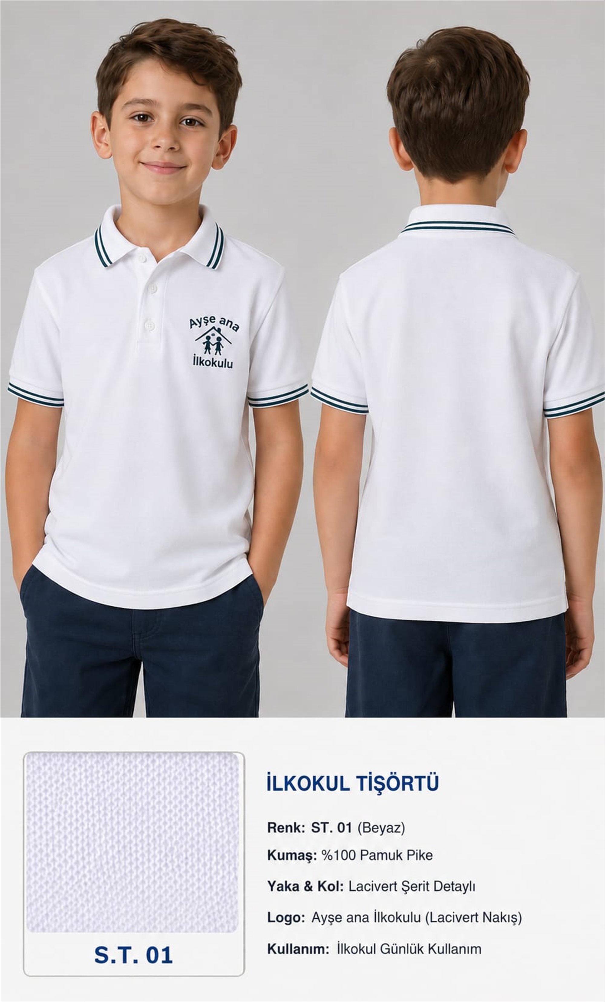 OKUL POLO YAKA KISA KOL