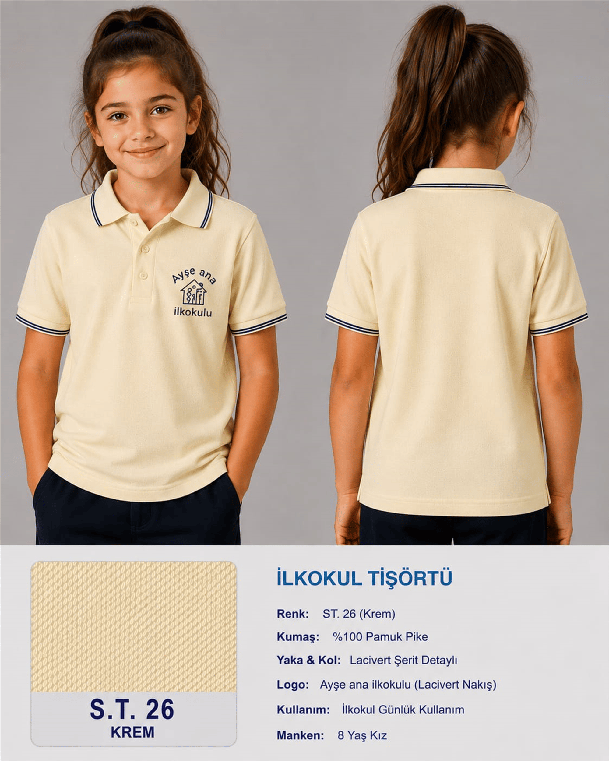 OKUL POLO YAKA KISA KOL