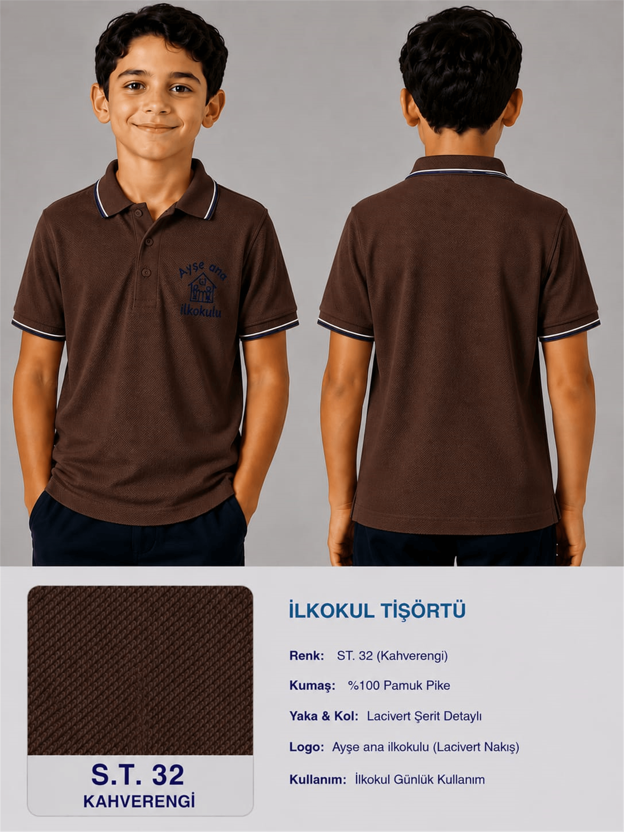 OKUL POLO YAKA KISA KOL