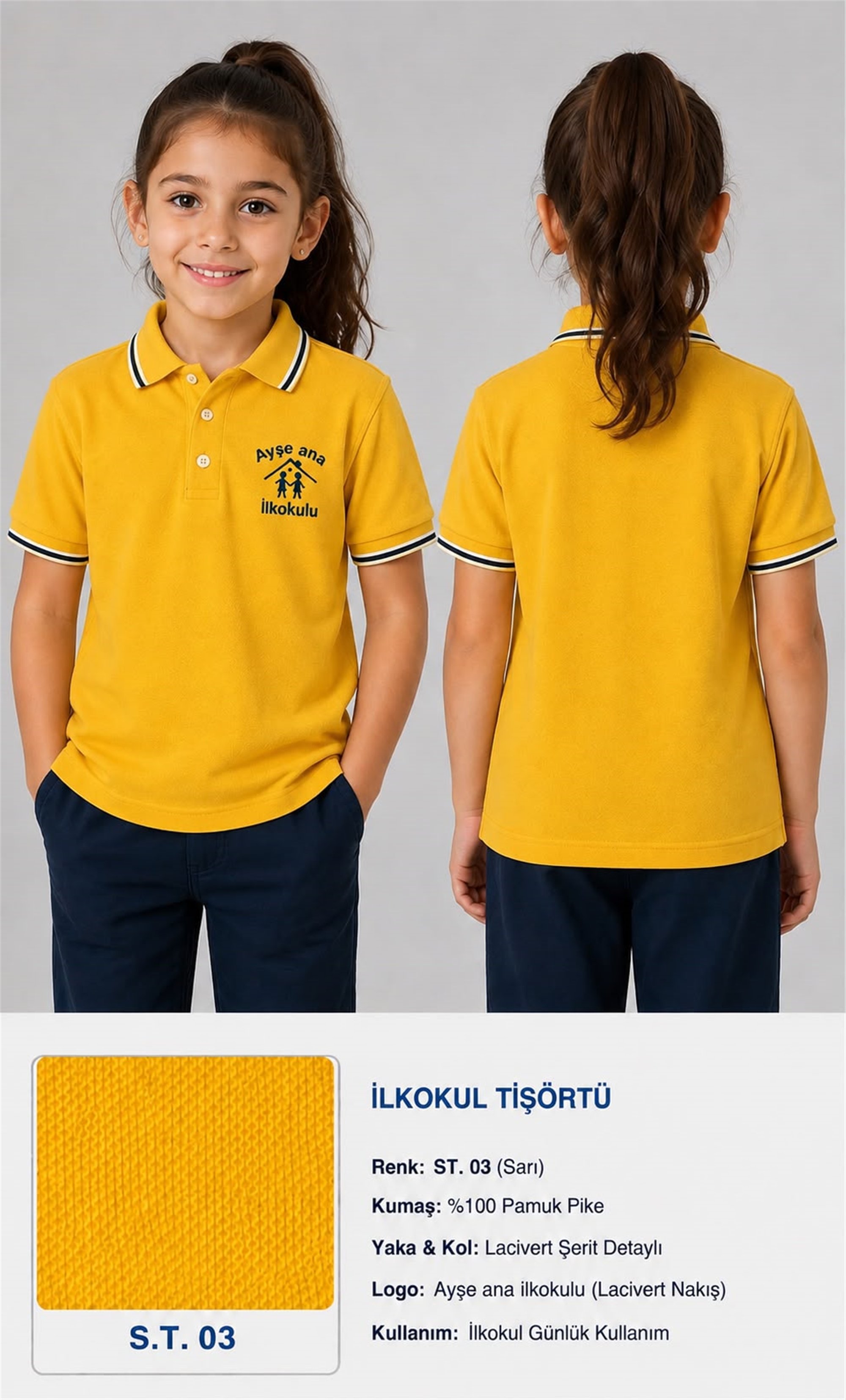 OKUL POLO YAKA KISA KOL