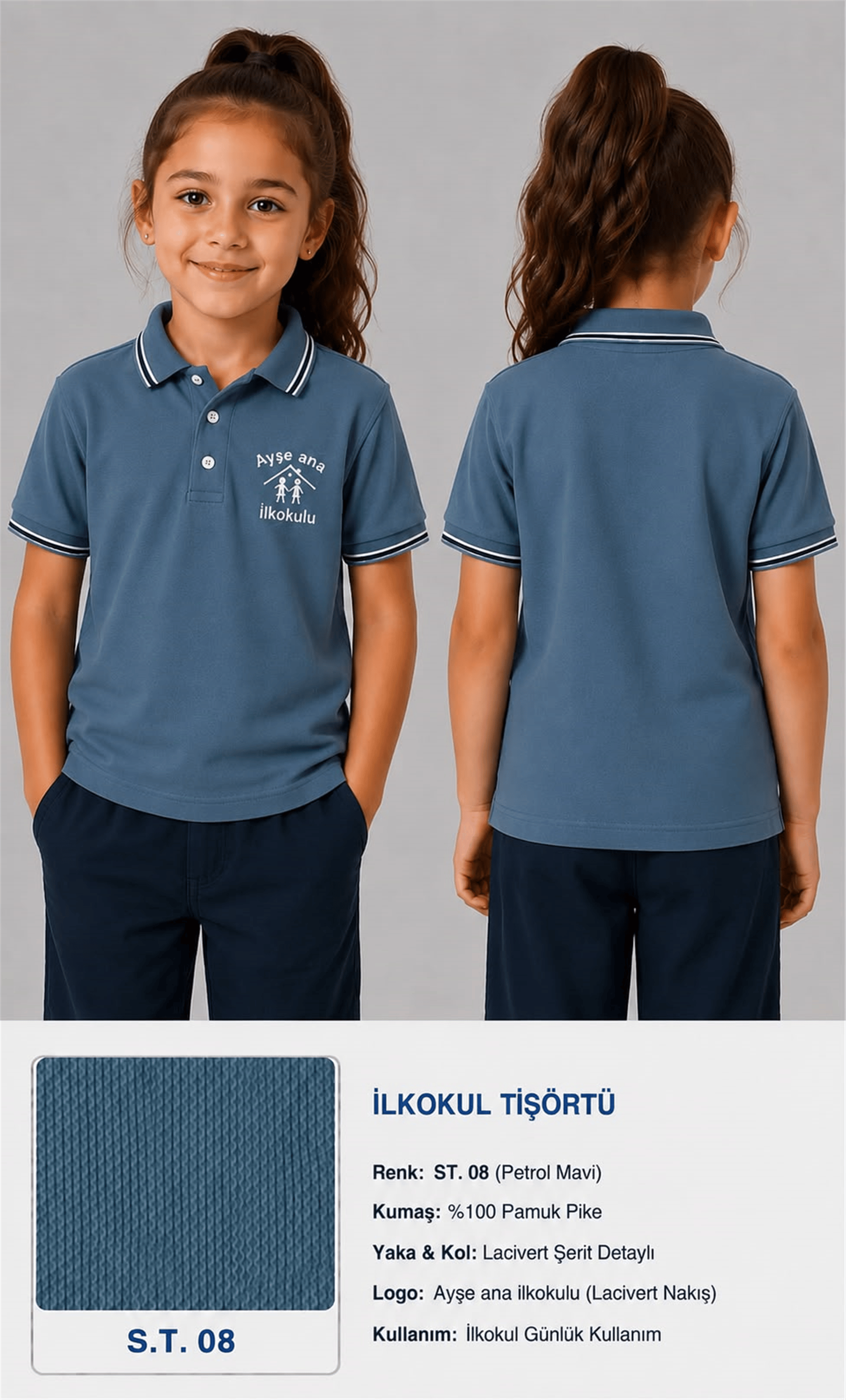 OKUL POLO YAKA KISA KOL