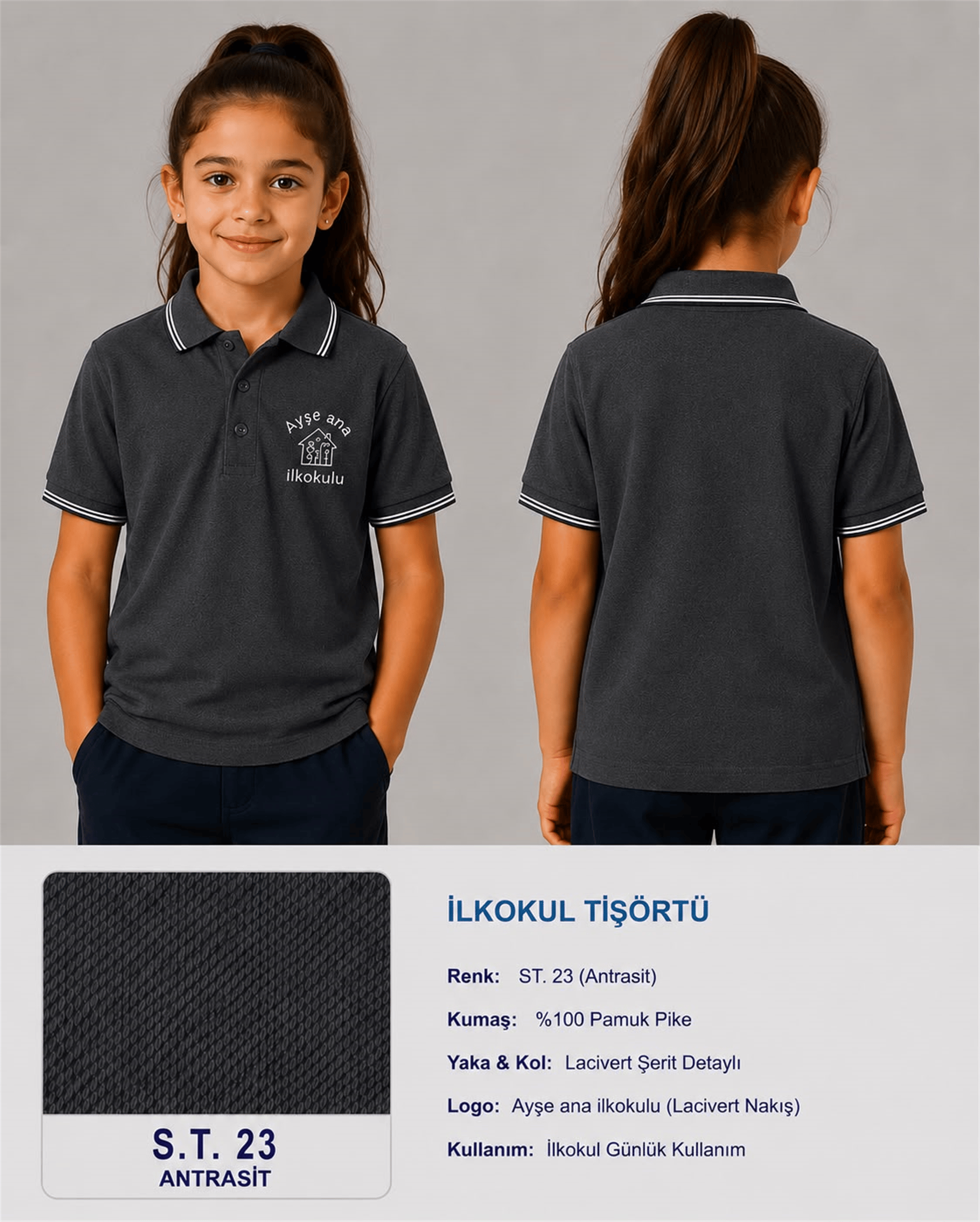 OKUL POLO YAKA KISA KOL