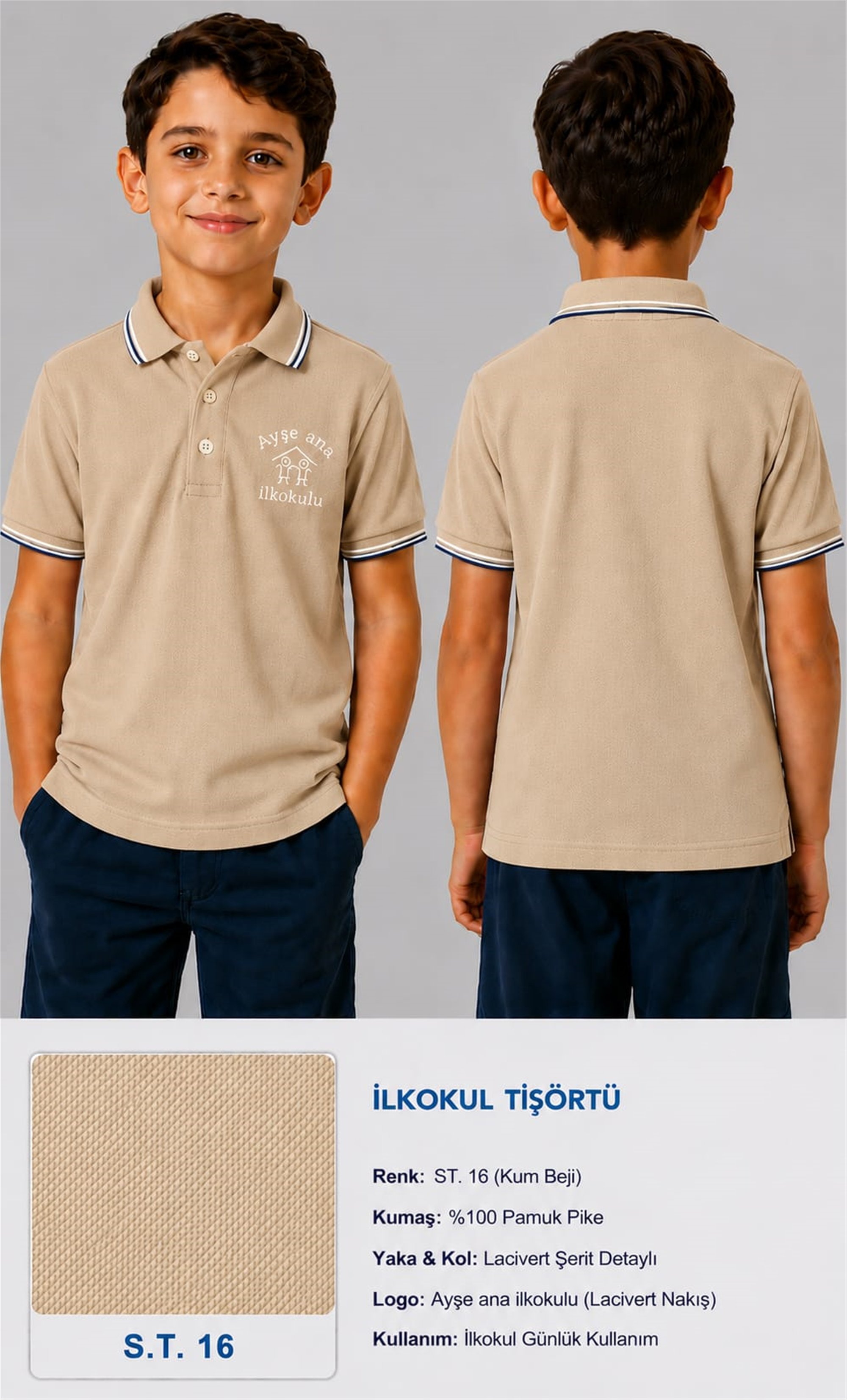 OKUL POLO YAKA KISA KOL