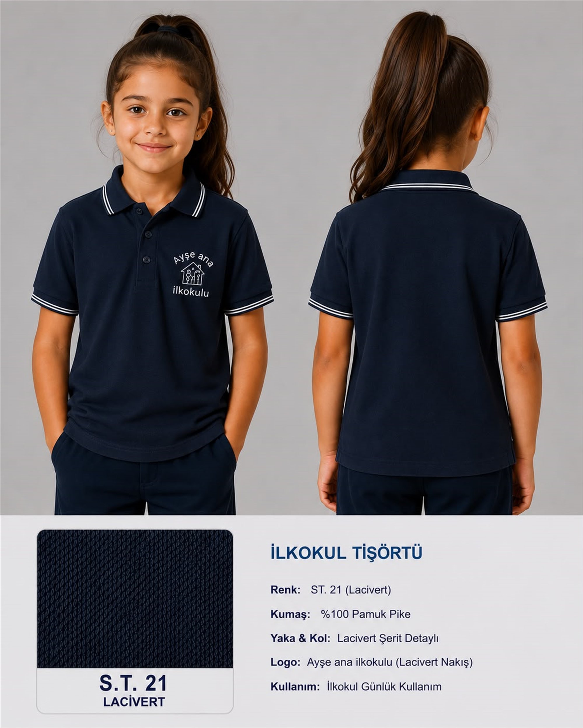 OKUL POLO YAKA KISA KOL