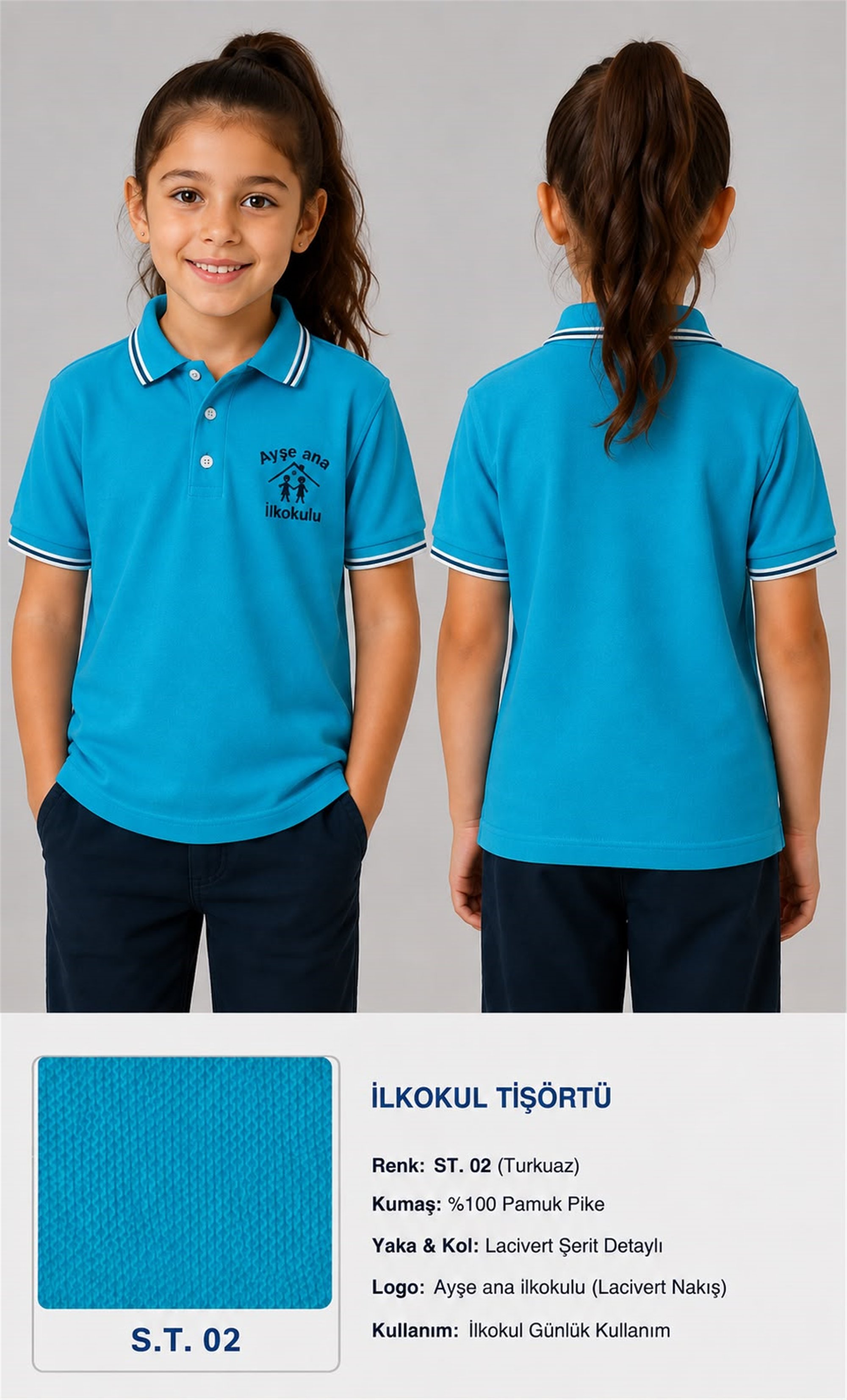 OKUL POLO YAKA KISA KOL