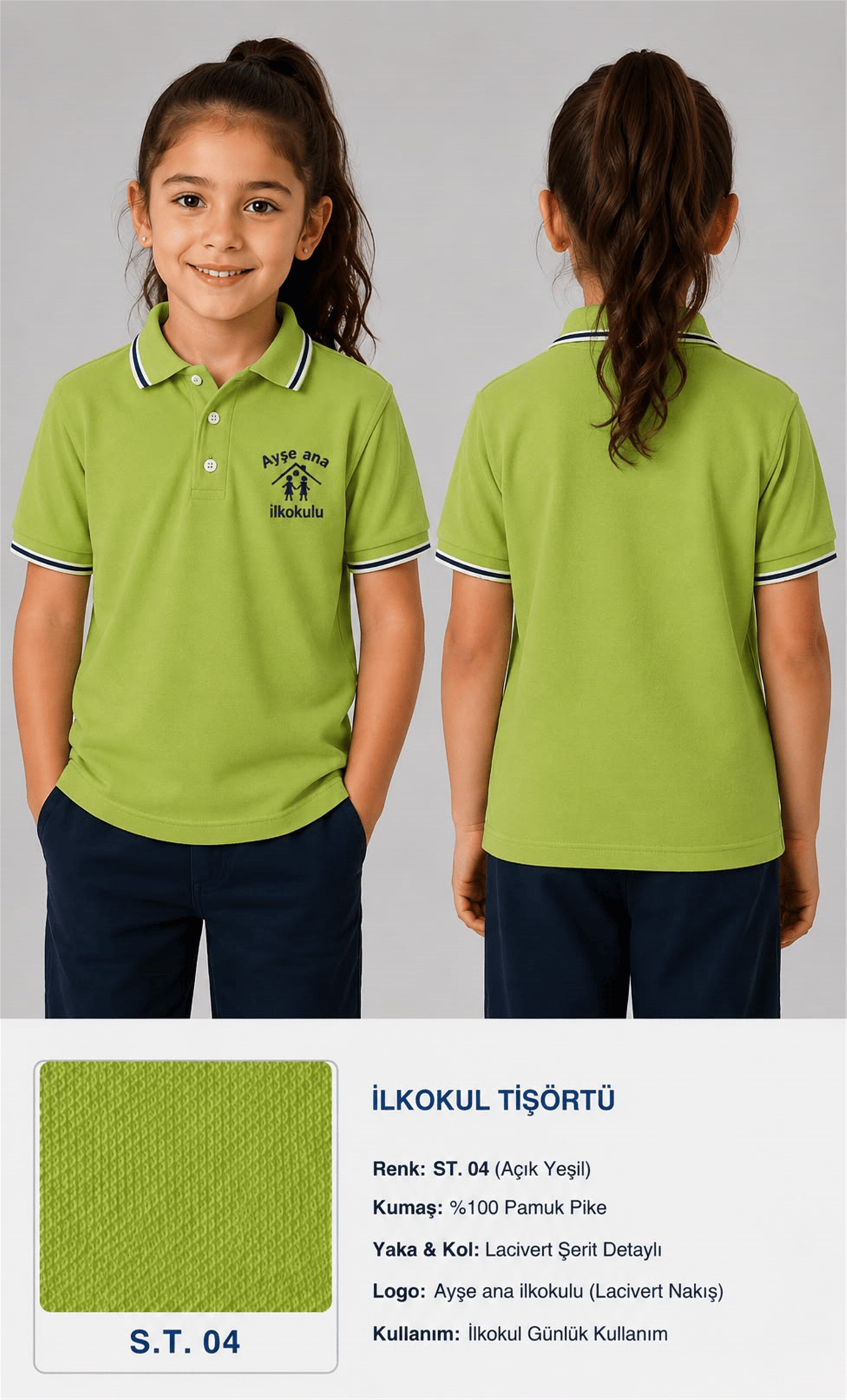OKUL POLO YAKA KISA KOL