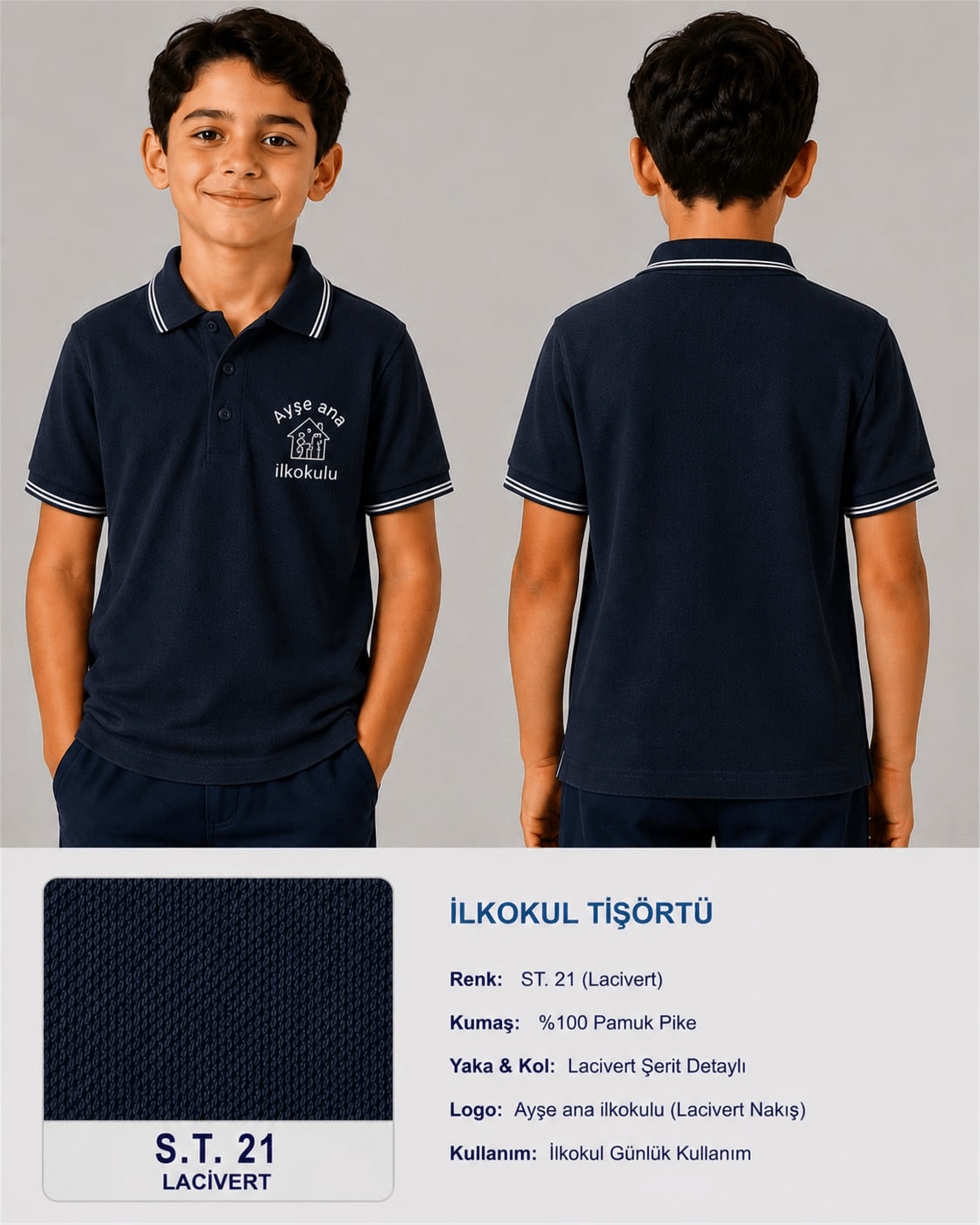 OKUL POLO YAKA KISA KOL