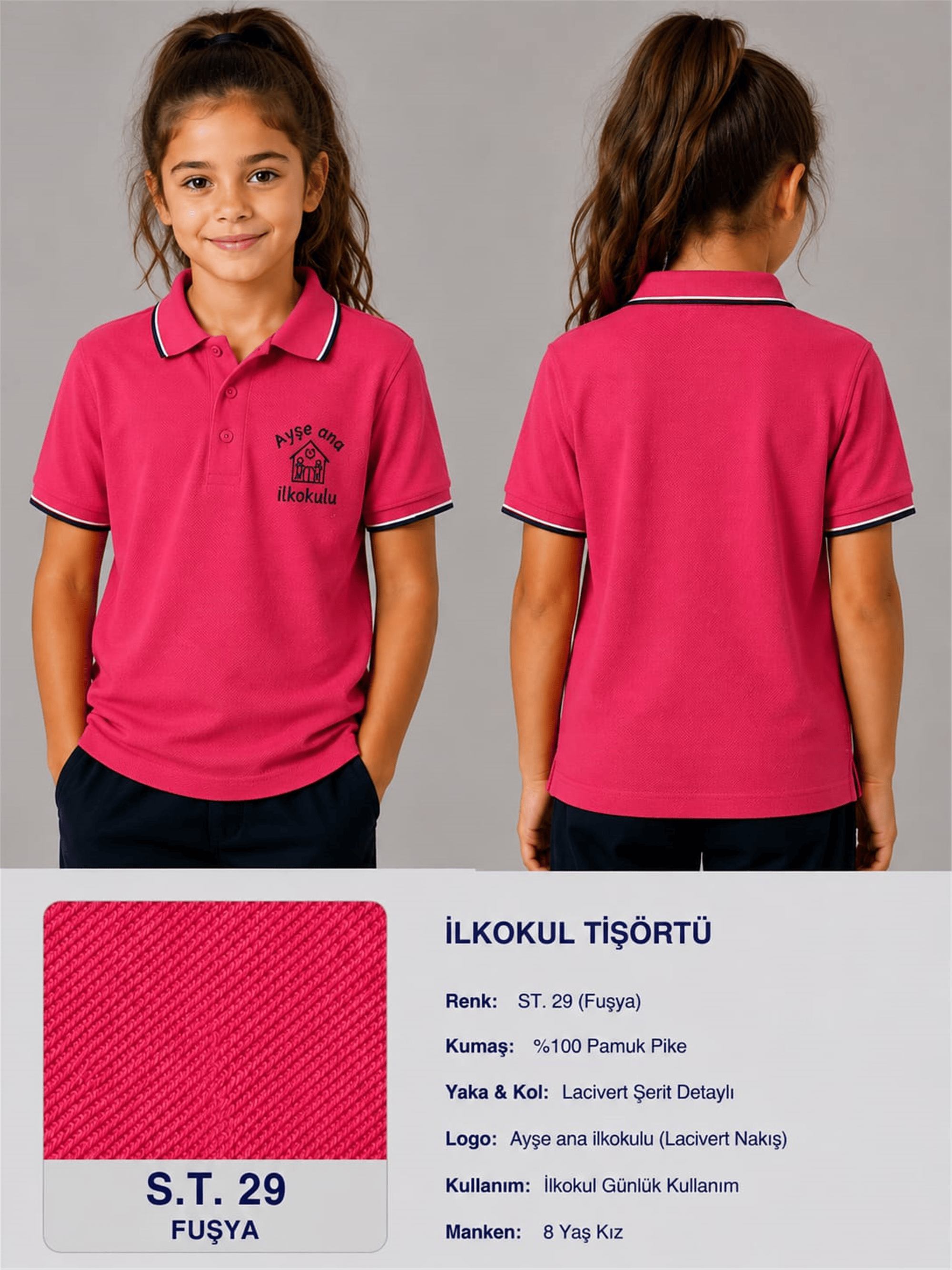 OKUL POLO YAKA KISA KOL