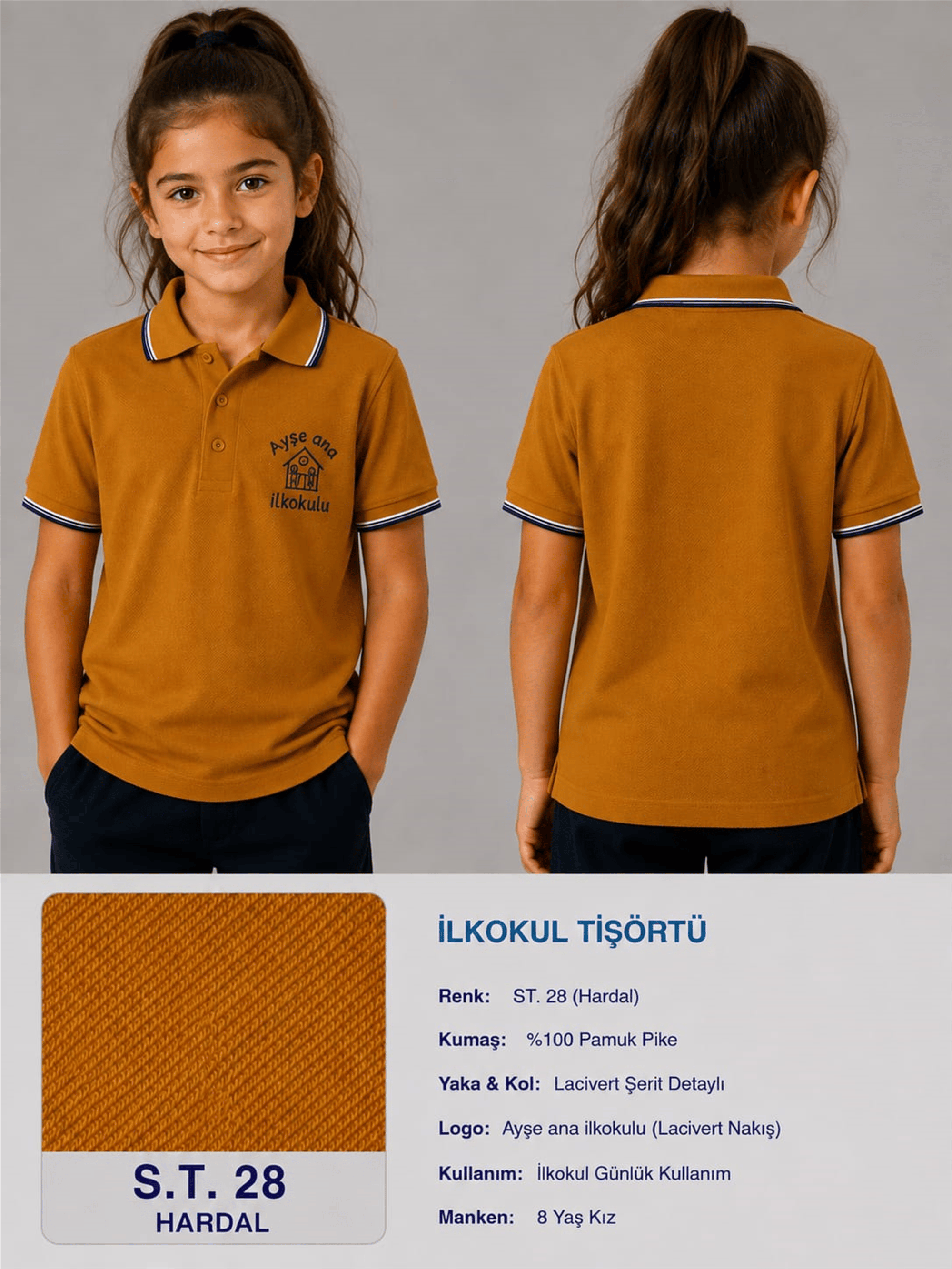 OKUL POLO YAKA KISA KOL