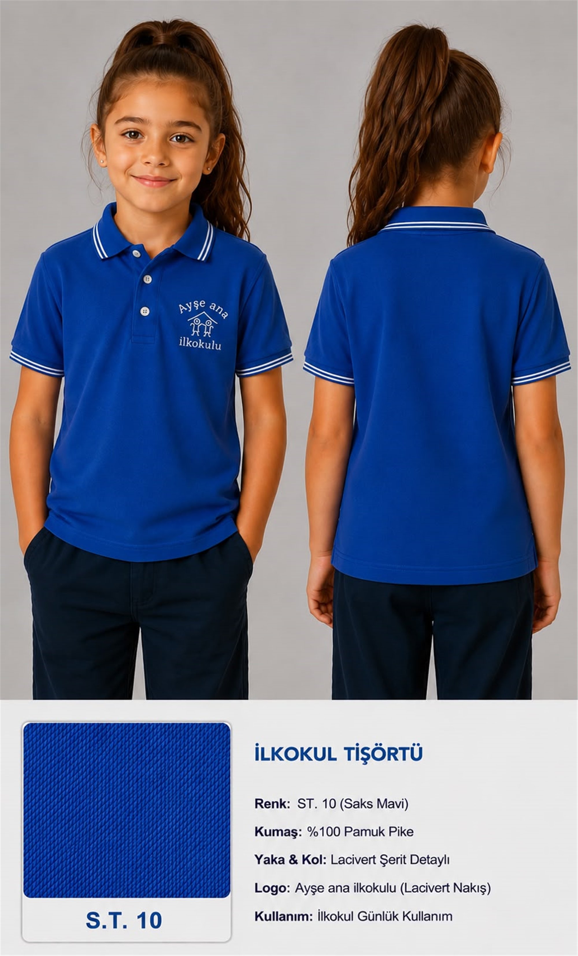 OKUL POLO YAKA KISA KOL