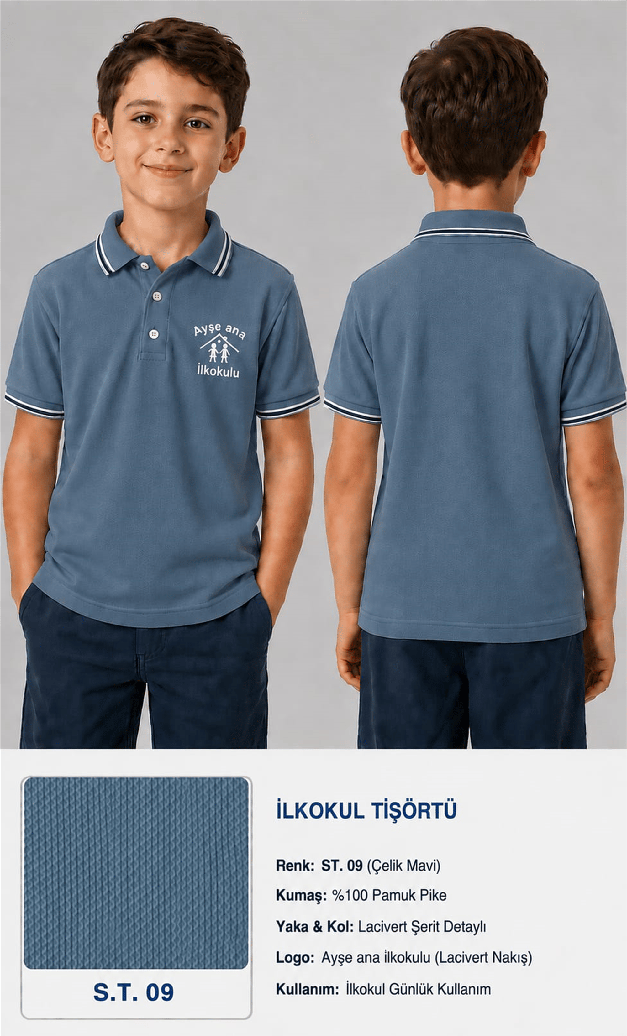 OKUL POLO YAKA KISA KOL
