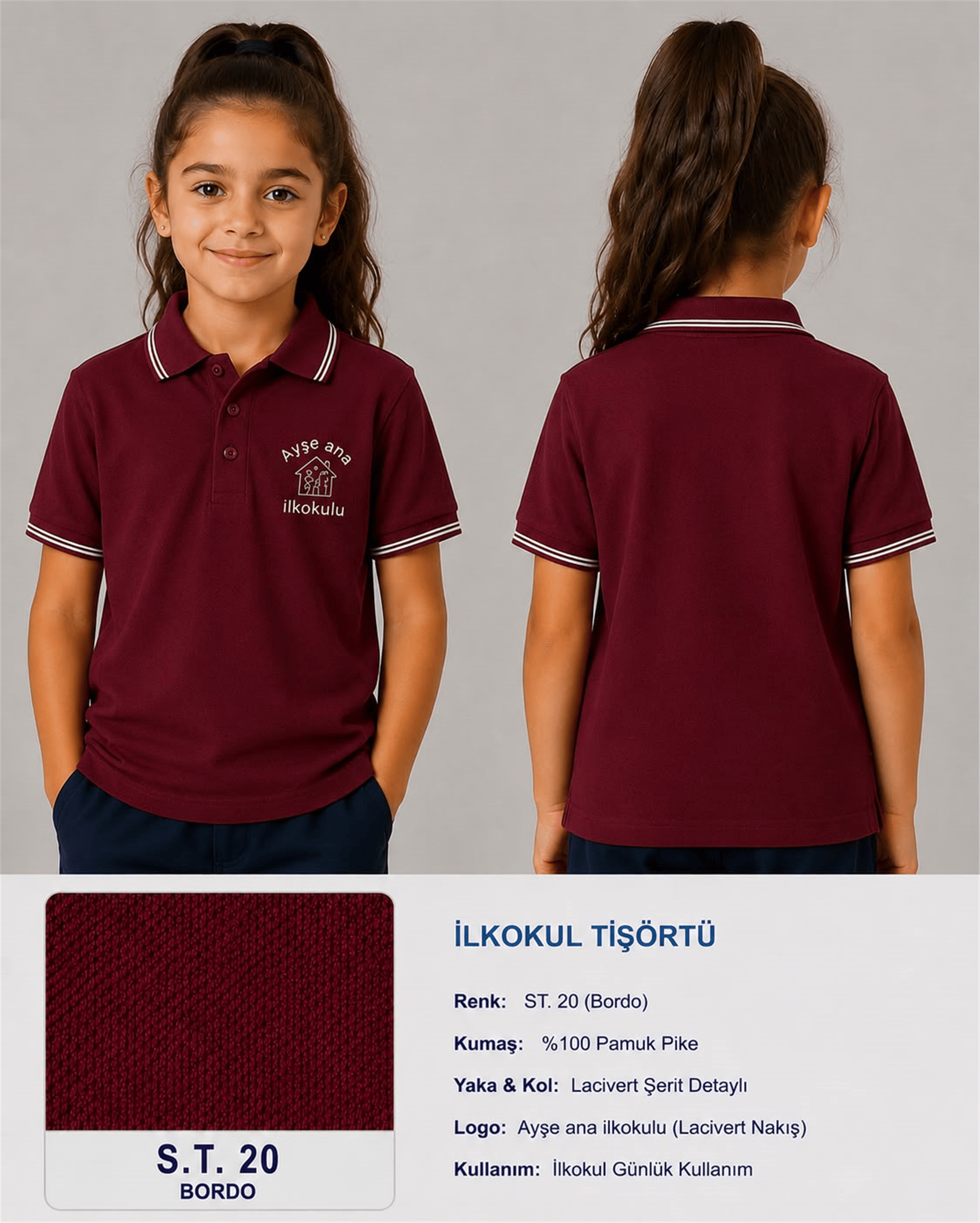 OKUL POLO YAKA KISA KOL