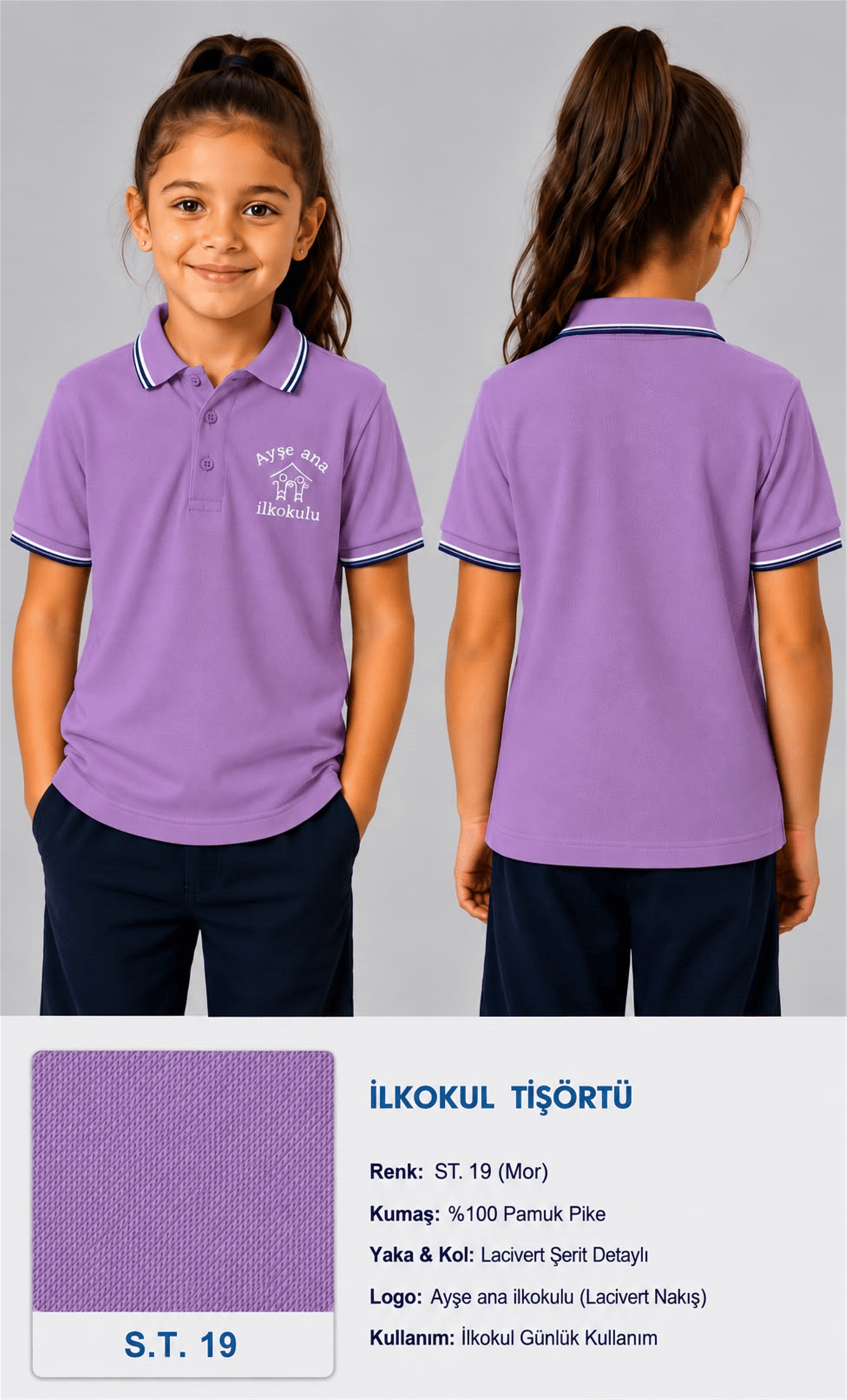 OKUL POLO YAKA KISA KOL
