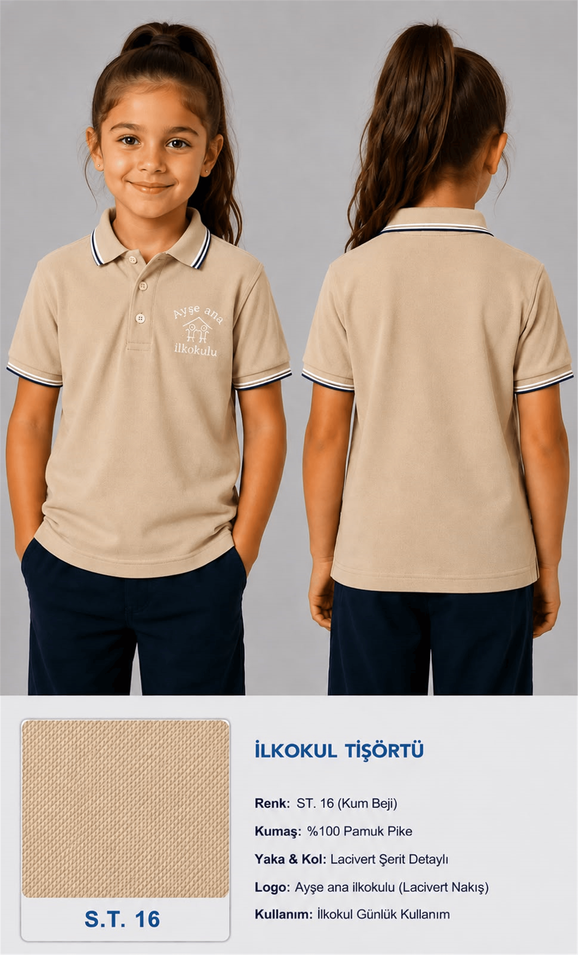 OKUL POLO YAKA KISA KOL