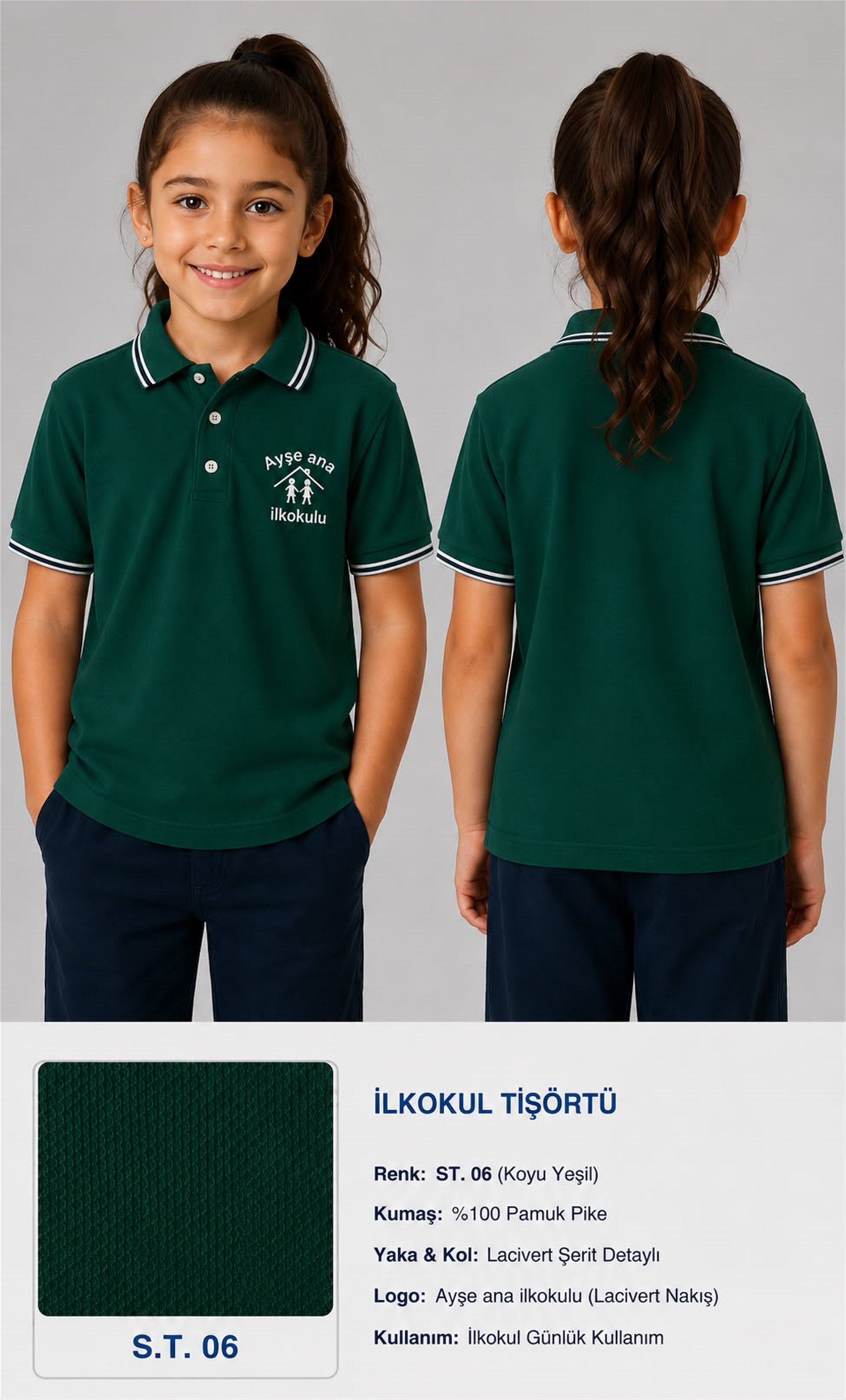 OKUL POLO YAKA KISA KOL