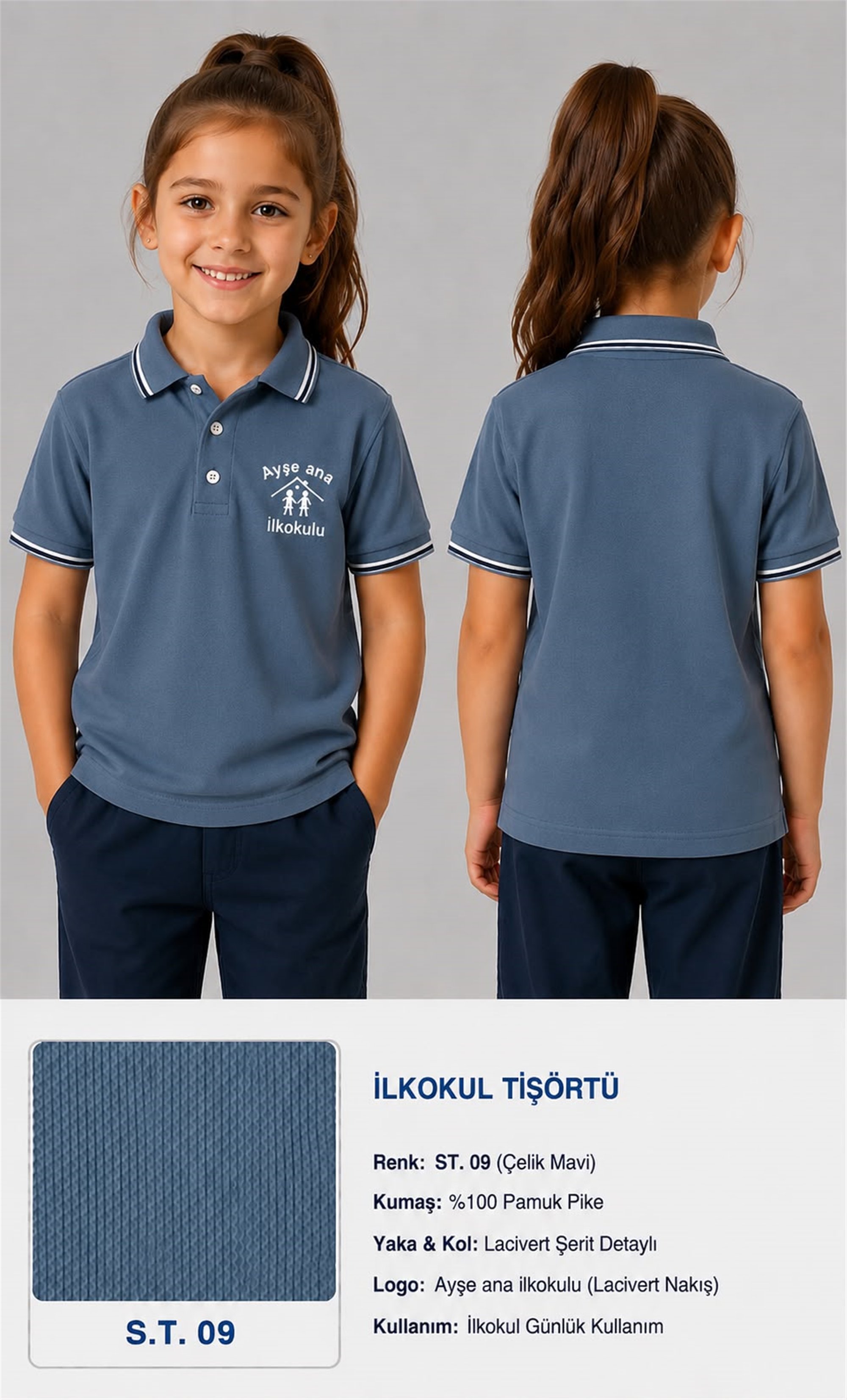 OKUL POLO YAKA KISA KOL