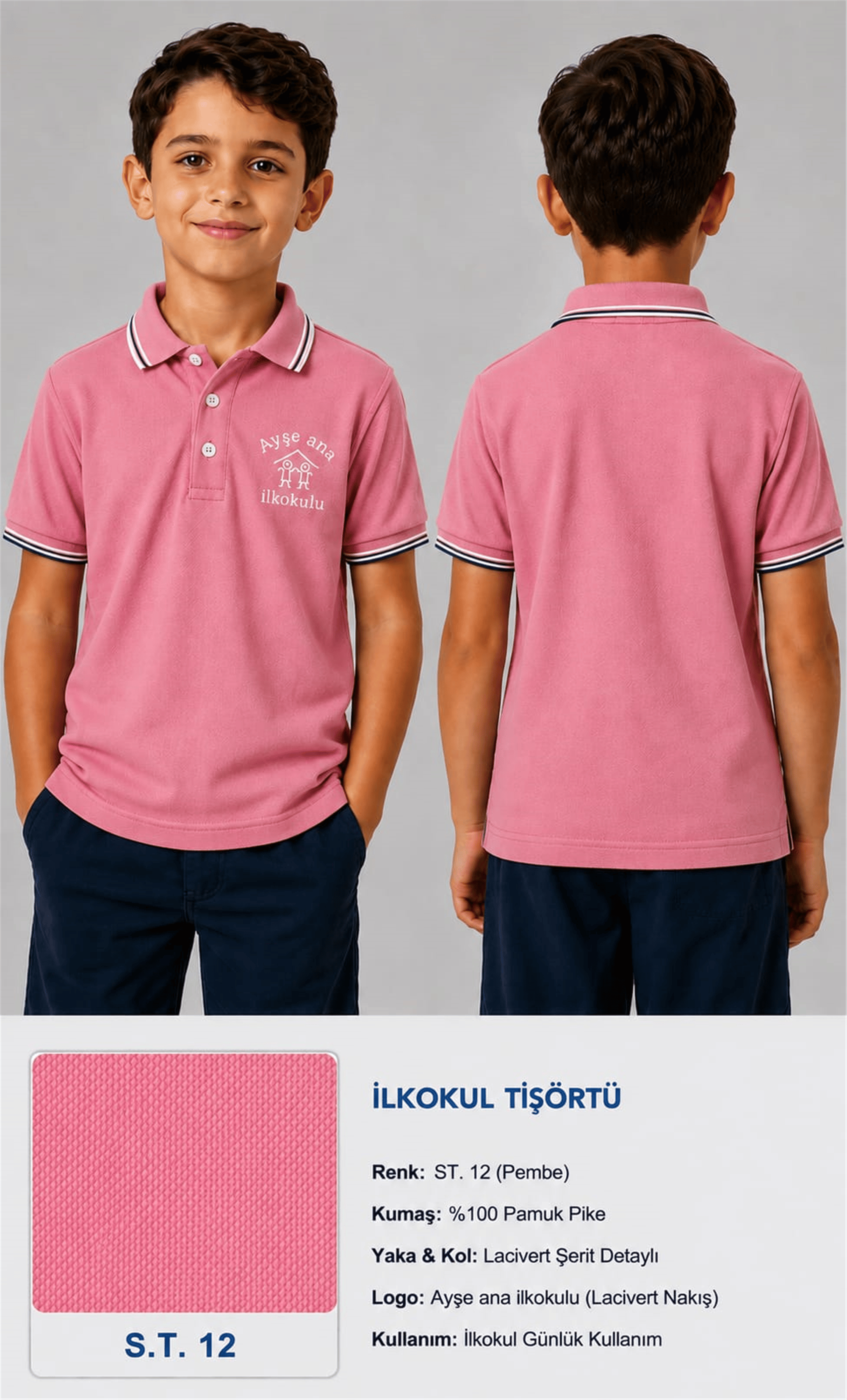 OKUL POLO YAKA KISA KOL