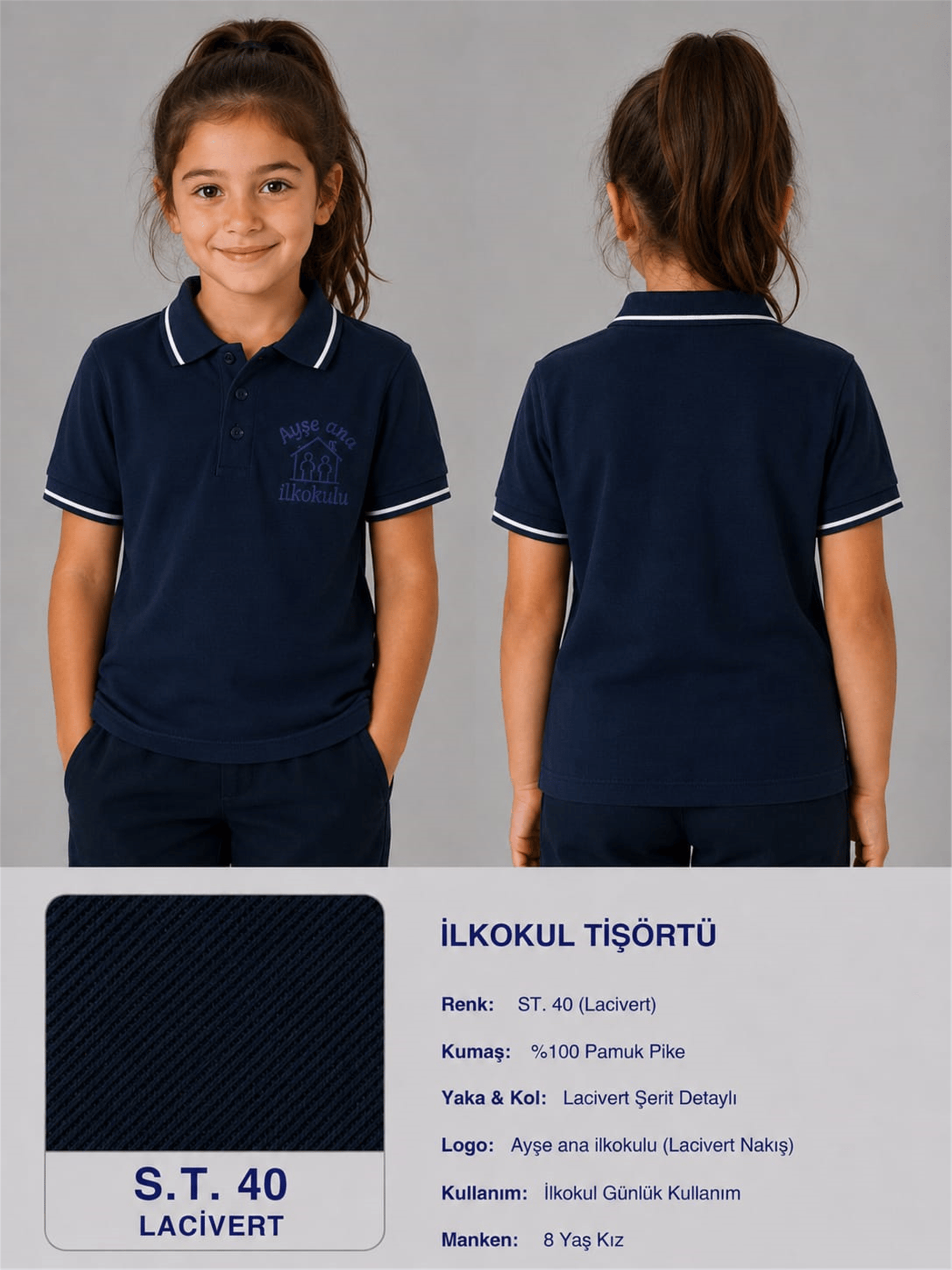 OKUL POLO YAKA KISA KOL