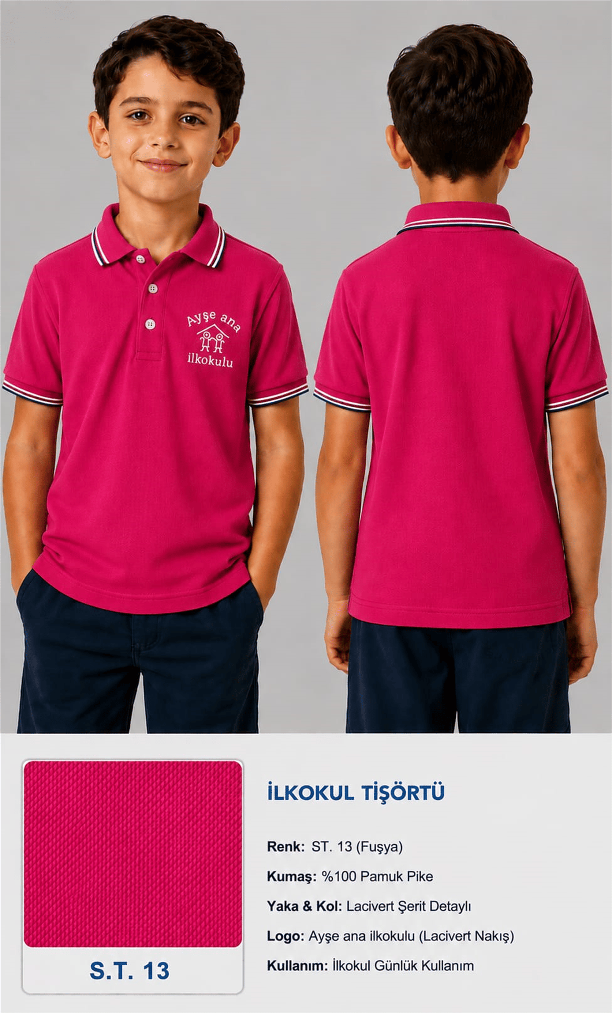 OKUL POLO YAKA KISA KOL