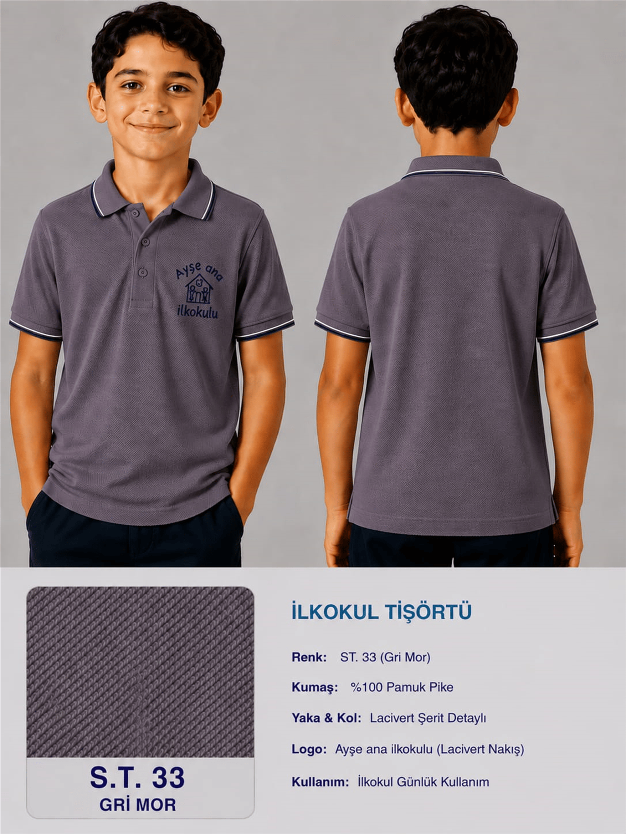OKUL POLO YAKA KISA KOL