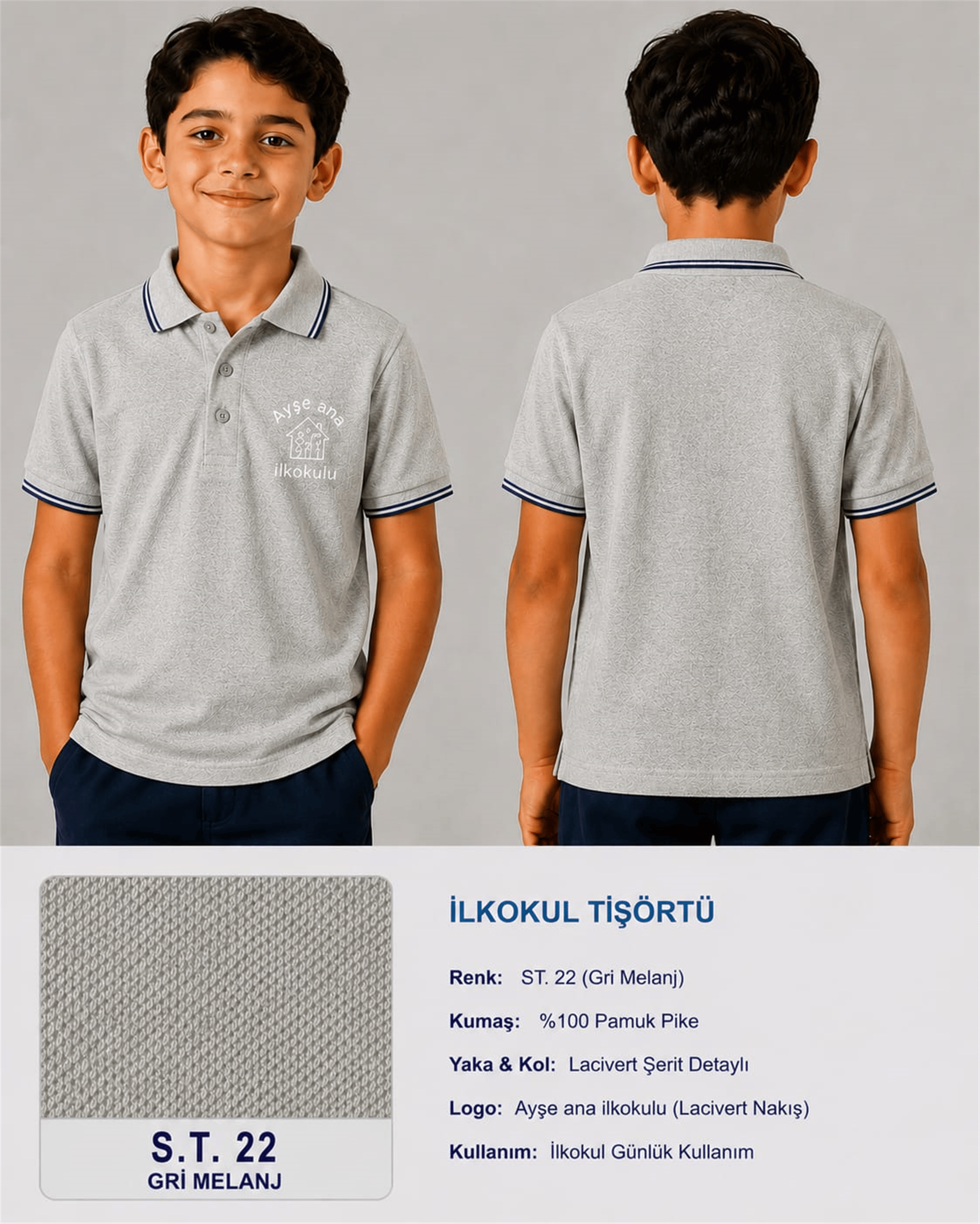 OKUL POLO YAKA KISA KOL
