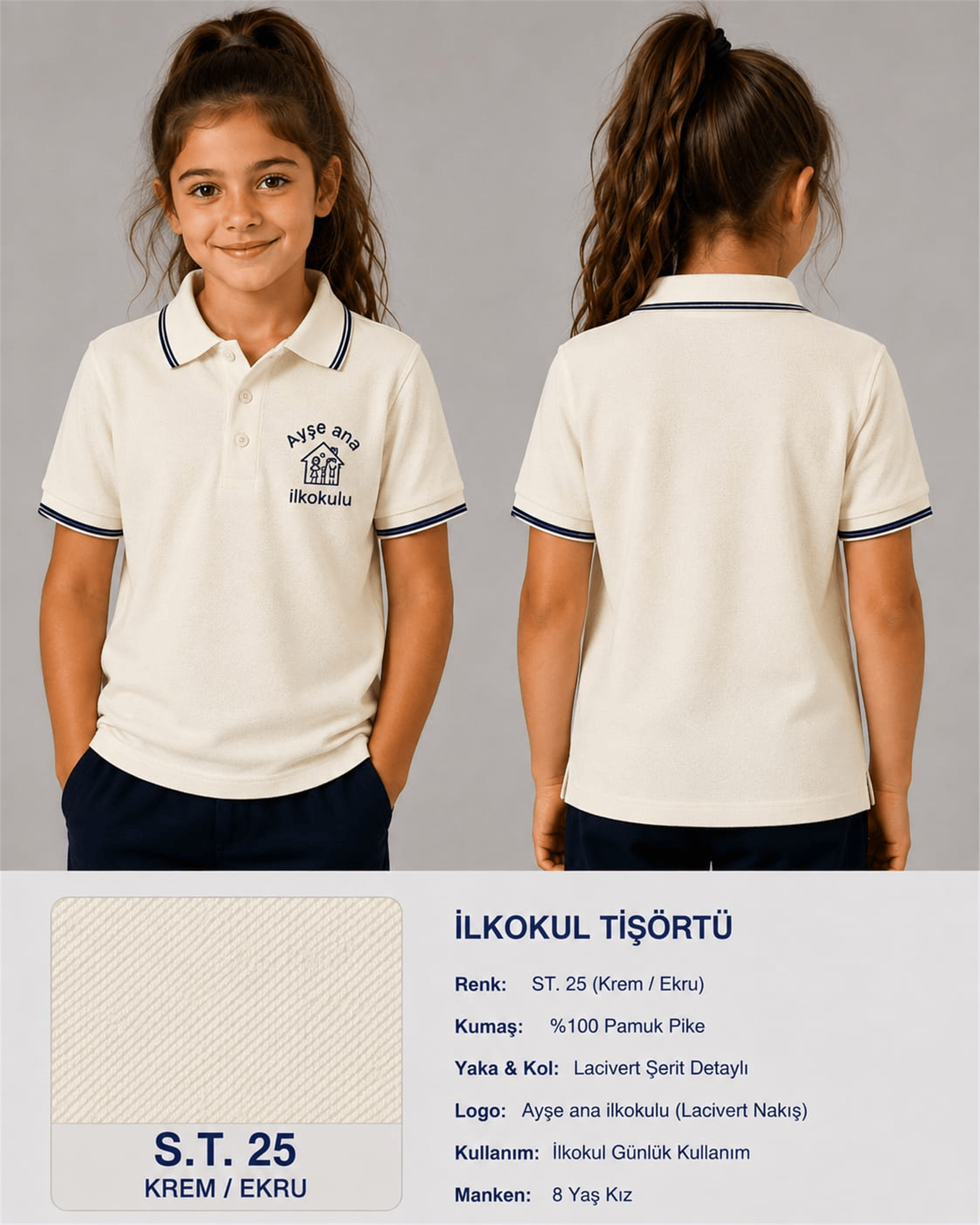 OKUL POLO YAKA KISA KOL